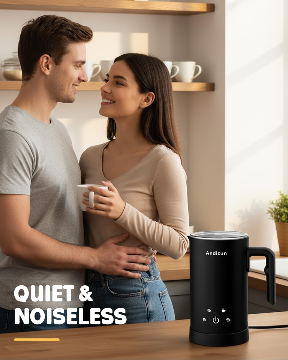 Thumbnail 6 de Andizun 4-in-1 Electric Milk Frother: Quiet, Large Capacity, Easy-Clean Velvetiser