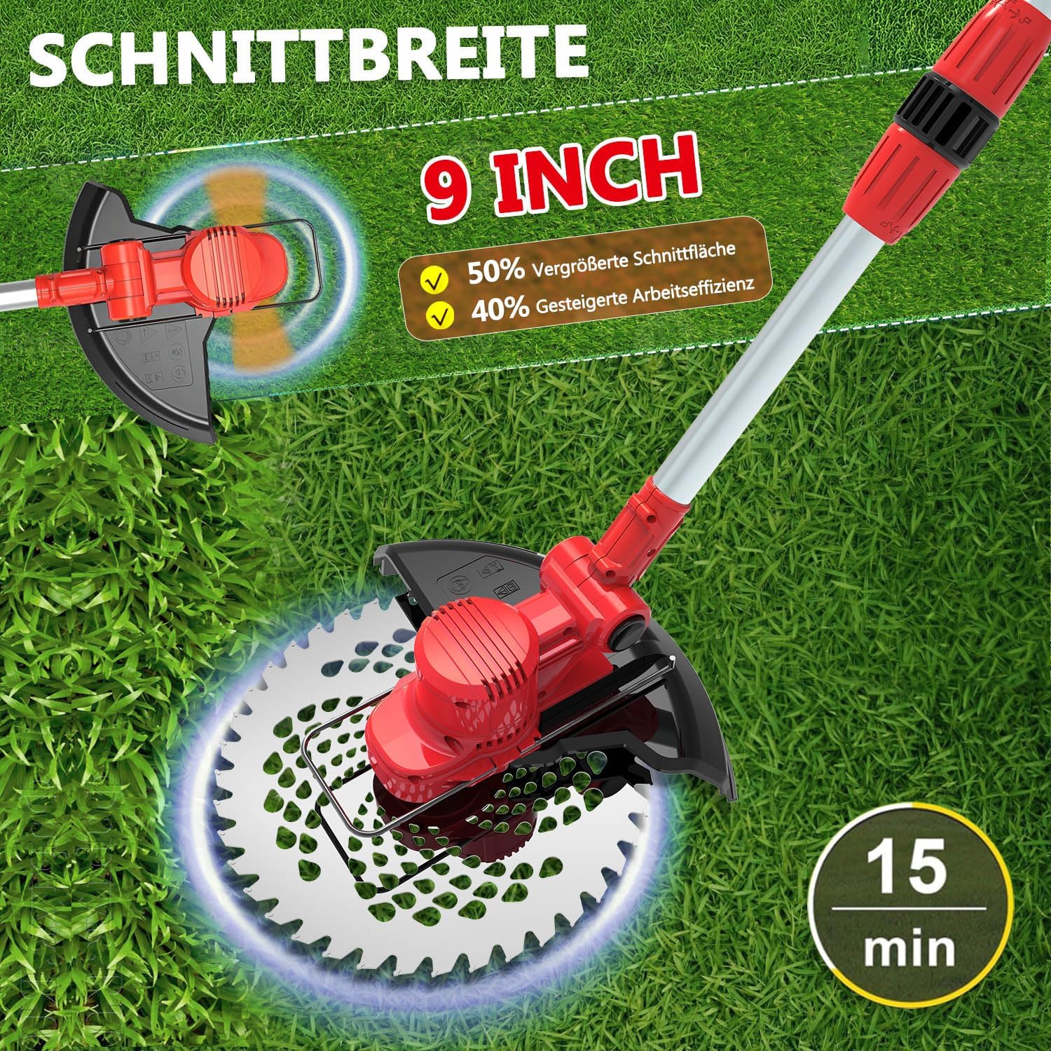 Thumbnail 6 de Rasentrimmer mit Akku und Unkrautbürste für Makita-Akkus – 6-in-1 Freischneider, 21V, 20.000 U/min