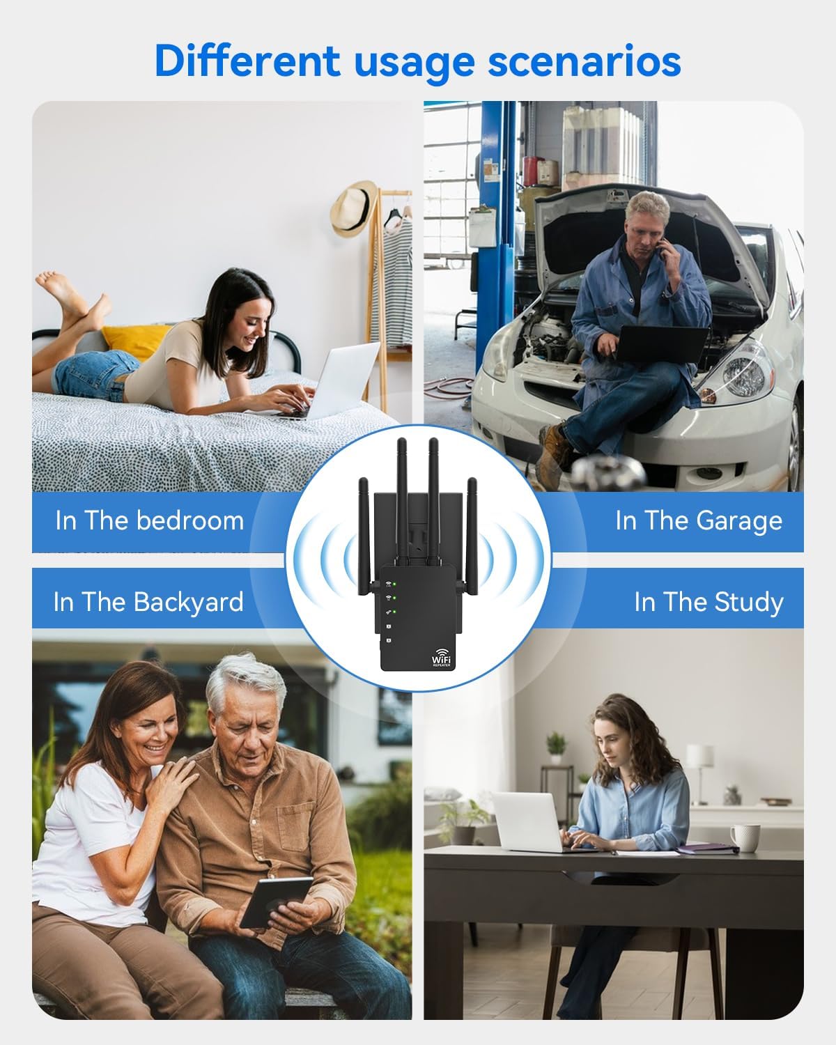 Detalle 2 de Dual Band 5GHz/2.4GHz WiFi Extender with 12880 Sq.ft Coverage