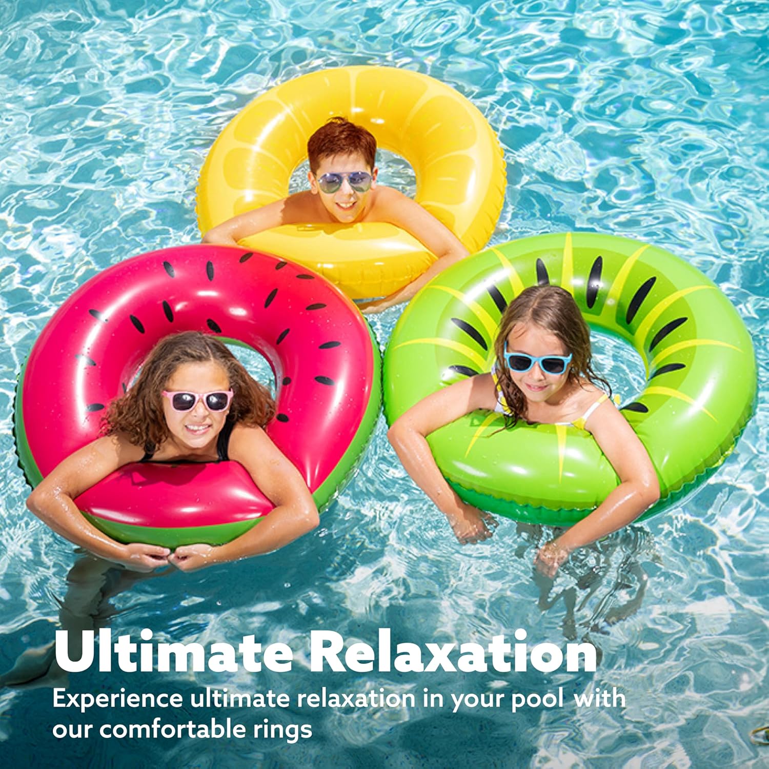 Thumbnail 2 de JOYIN 3er-Set aufblasbare Schwimmreifen mit Glitzer, 32,5"/82,55 cm – Pool- & Sommer-Party-Floats