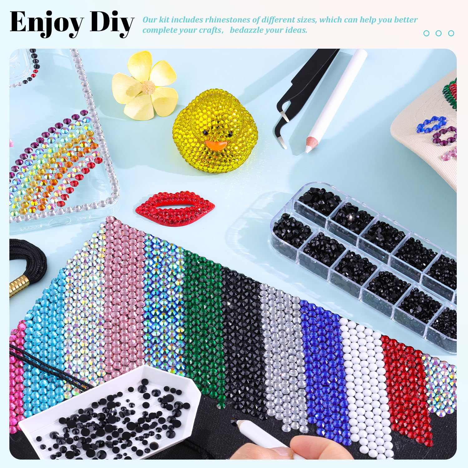 Thumbnail 6 de Black Rhinestone Craft Kit, 12,100 Pieces