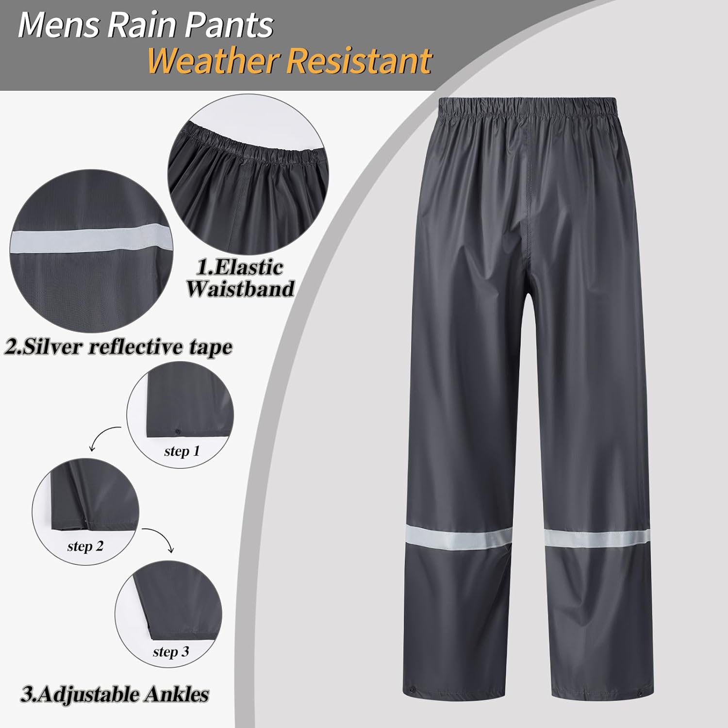 Thumbnail 2 de Crivce Men's Lightweight Waterproof Rain Suit: 2-Piece Jacket and Pants for Cycling, Hiking, Golf