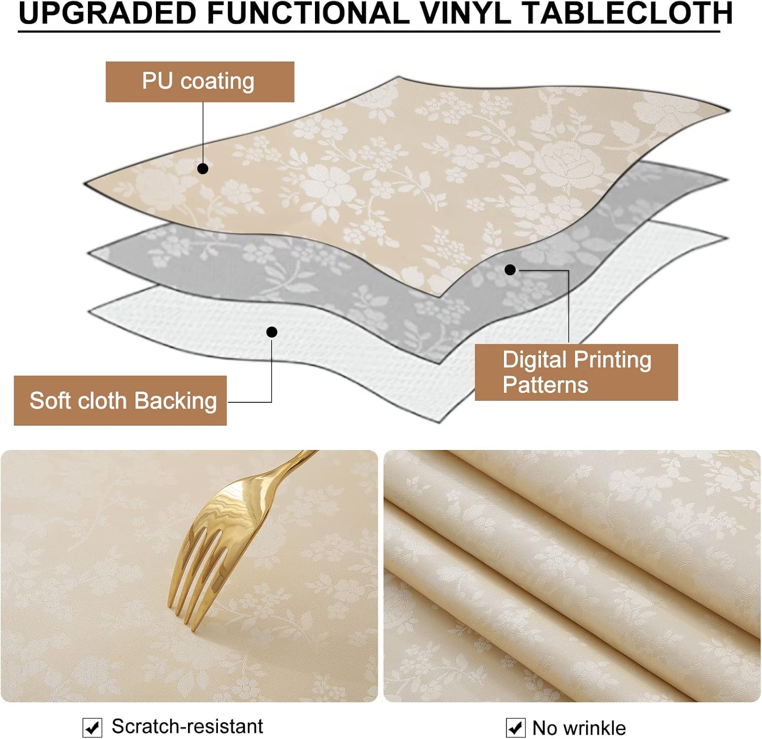 Thumbnail 6 de Smiry Rectangle Tablecloth 70" x 90" 🍽
