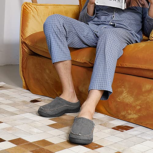 Thumbnail 1 de Zigzagger Men's Fuzzy Moccasin Slippers – Dark Grey (8/9 UK)