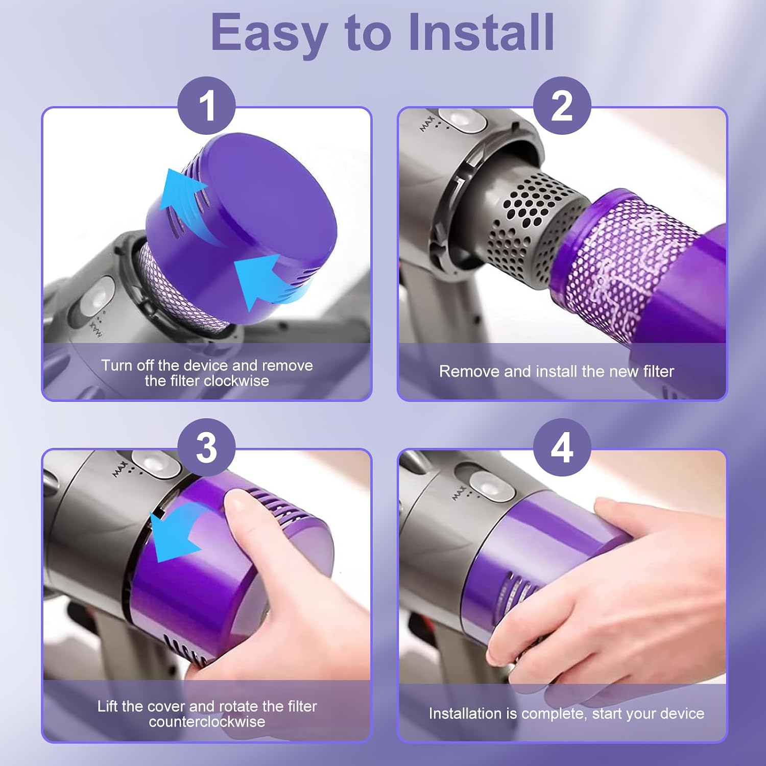 Thumbnail 5 de 2er-Set Filter für Dyson V10 SV12 (HEPA, waschbar) inkl. Reinigungsbürste – passend zu 969082-01