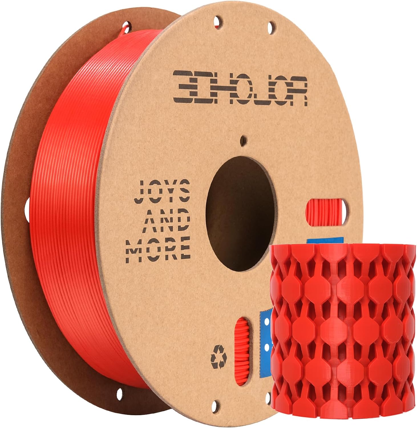 Detalle de 3DHoJor PLA+ Filament 1,75 mm (PLA Plus) für FDM-Drucker – rot, 1 kg, Maßgenauigkeit ±0,02 mm