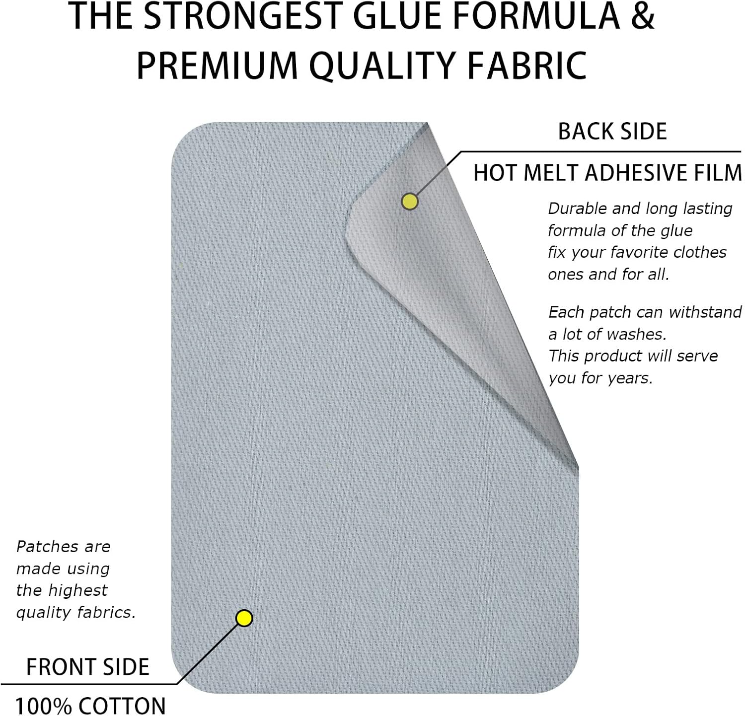 Detalle de Guokuai Iron-On Fabric Repair Patches, Cotton