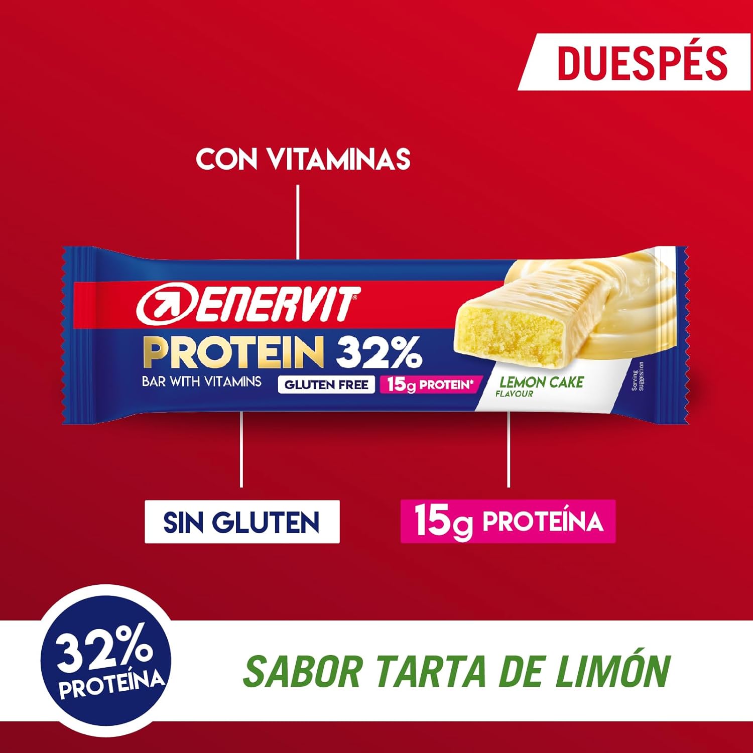 Thumbnail 1 de Enervit Barrita Proteica Lemon Cake 🍋 12 x 45g