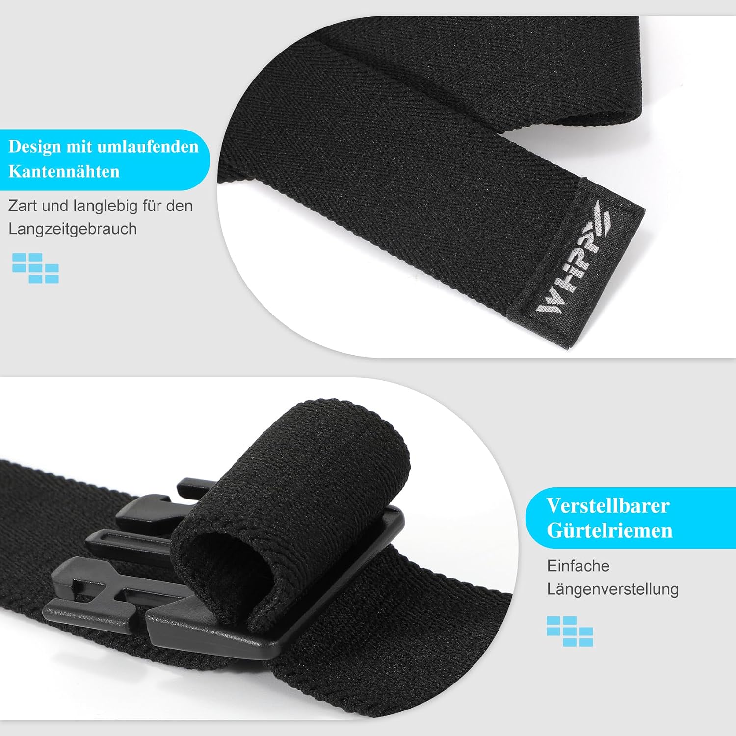 Detalle de WHIPPY elastischer Gürtel für Herren & Unisex – verstellbarer Outdoor-Stretchgürtel mit Kunststoffschnalle