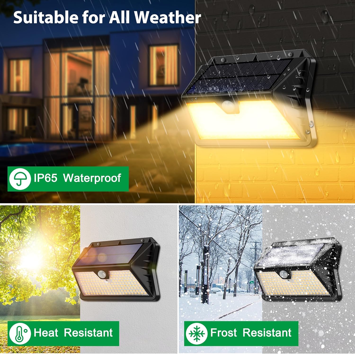 Thumbnail 4 de OUILA Solar Lights Outdoor Garden 185 LED Motion Sensor Security Lights, 2-Pack
