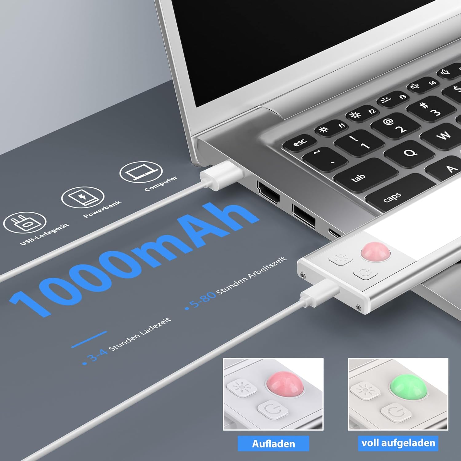 Thumbnail 6 de OUILA Unterbauleuchte 20,5 cm LED mit Bewegungsmelder und USB-C 🍽