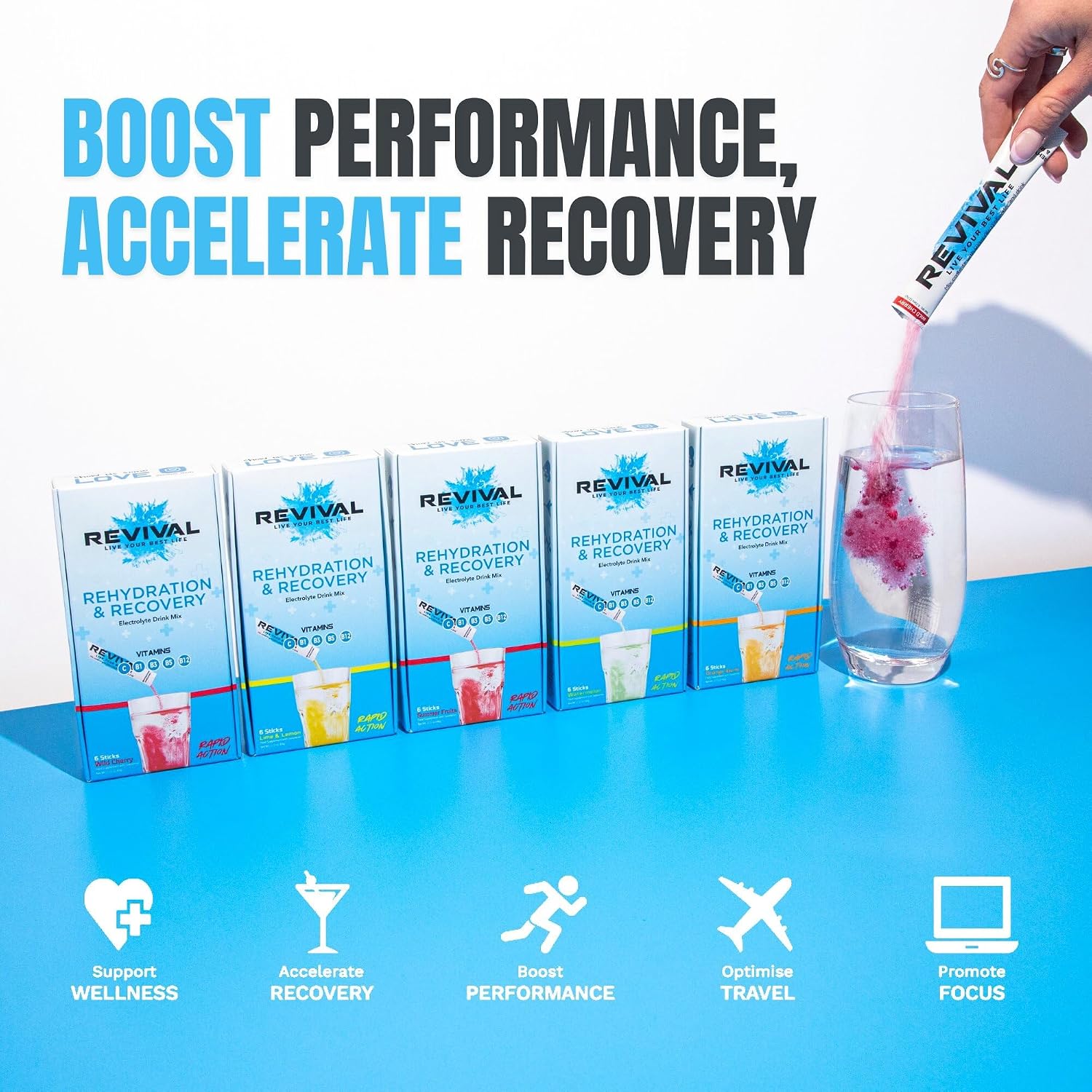 Thumbnail 5 de Revival Rapid Rehydration Electrolytes Powder | High Strength Sachet Drink by Revival Shots