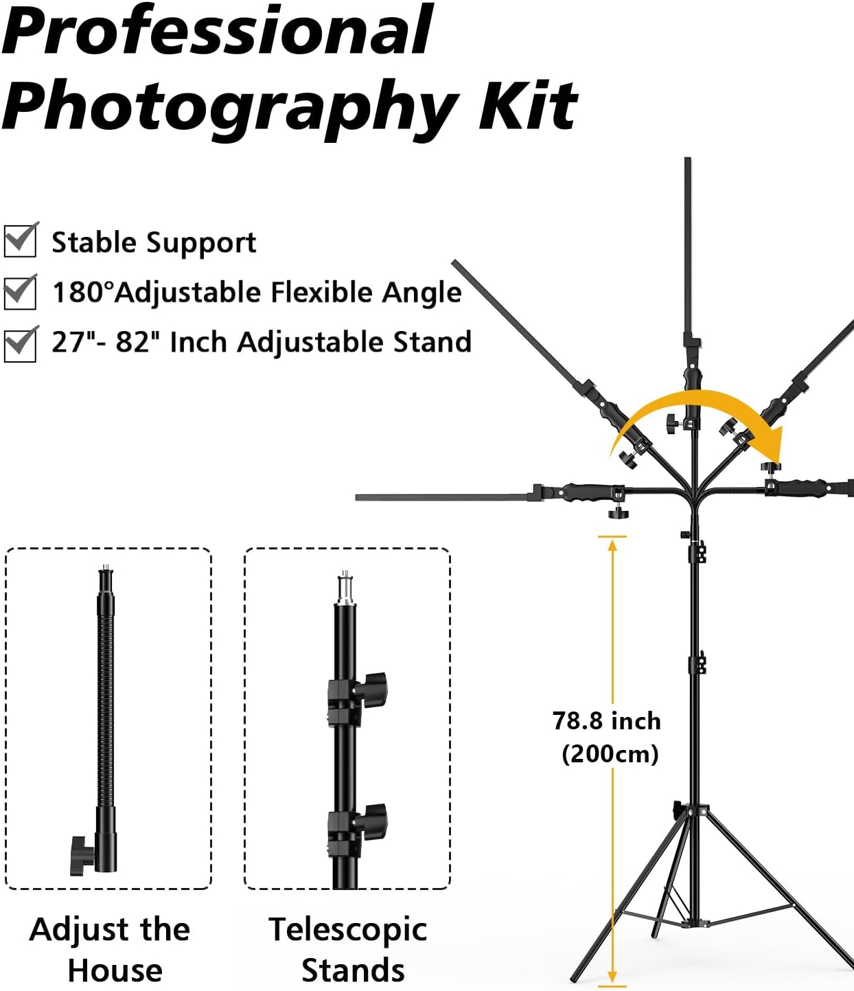 Detalle de Heysliy Photography Studio LED Lighting Kit 2m