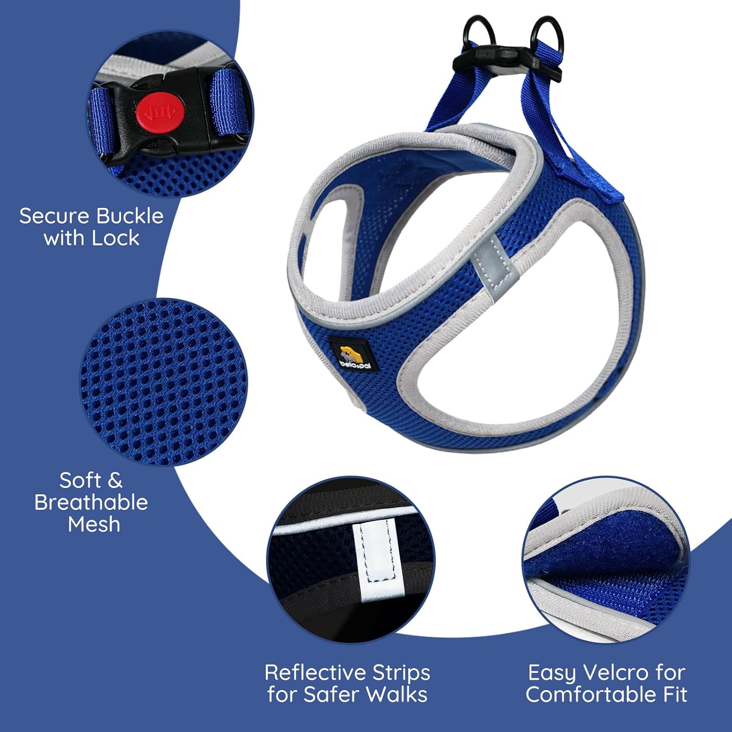 Thumbnail 1 de BELLA & PAL Hundegeschirr für kleine Hunde (Step-in, Air Mesh, reflektierend) – Größe S