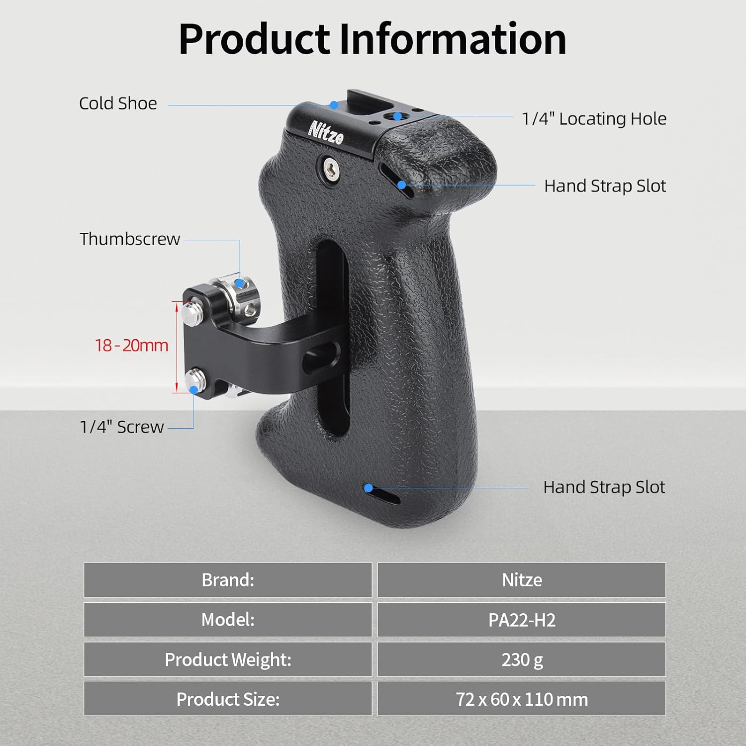 Thumbnail 1 de Nitze PA22-H2 Mini Side Handle for Camera Cages