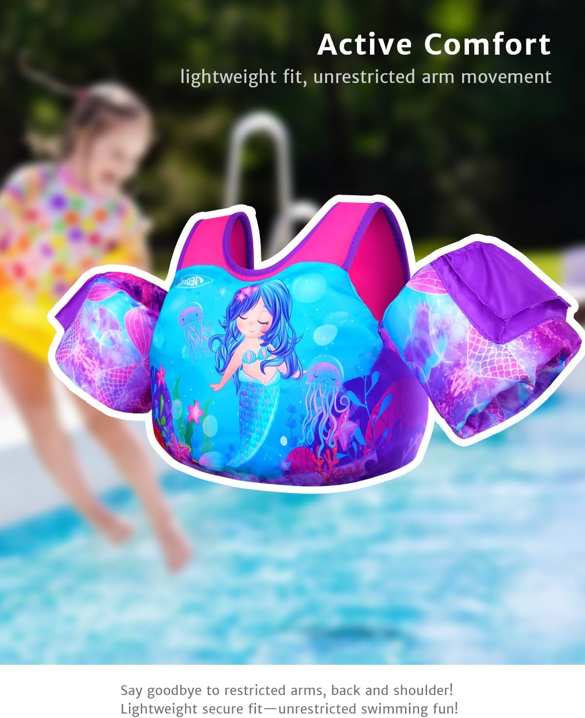 Thumbnail 6 de AEOCOO Puddle Float Jumper Toddler Swim Vest (20–30–50–60–70 lb) with Floaty Sleeves & Water Wings
