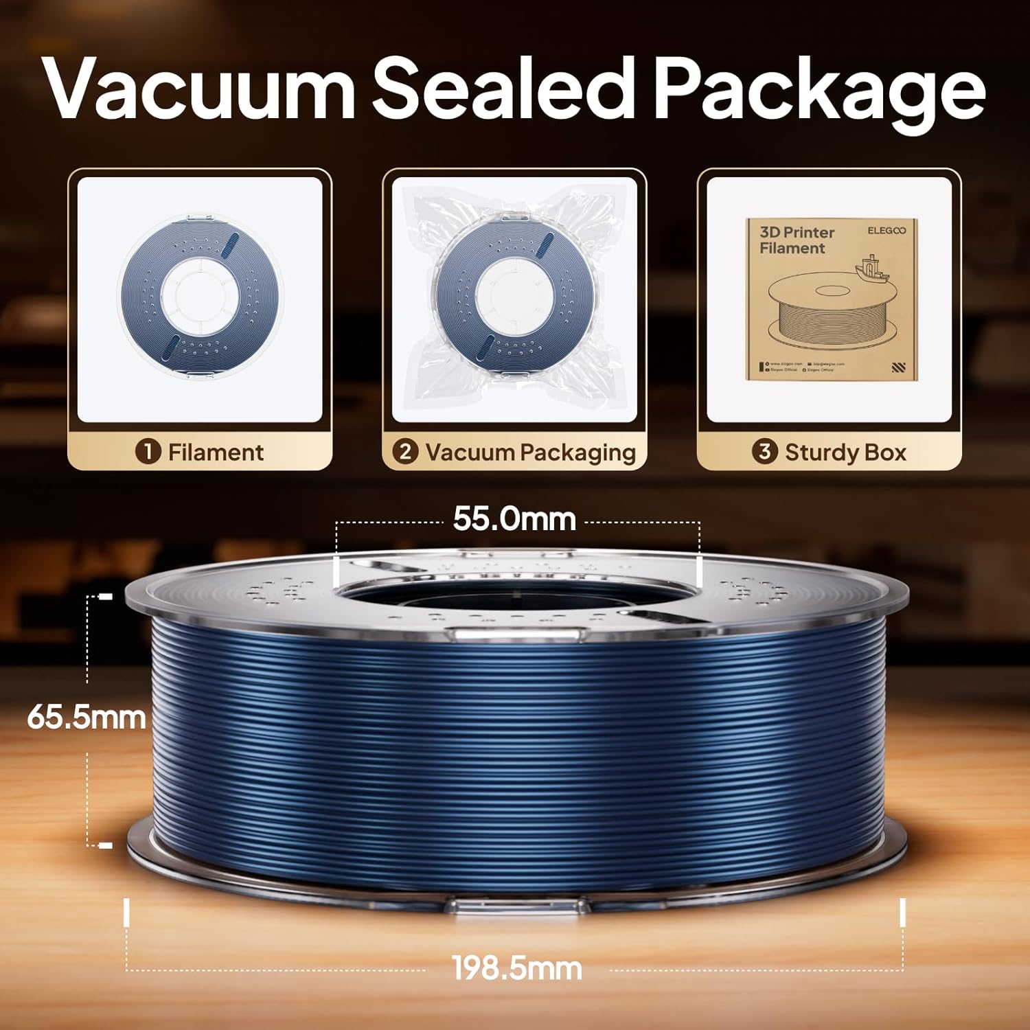 Thumbnail 4 de ELEGOO Metallic PLA Filament 1.75mm in Metallic Green, 1kg