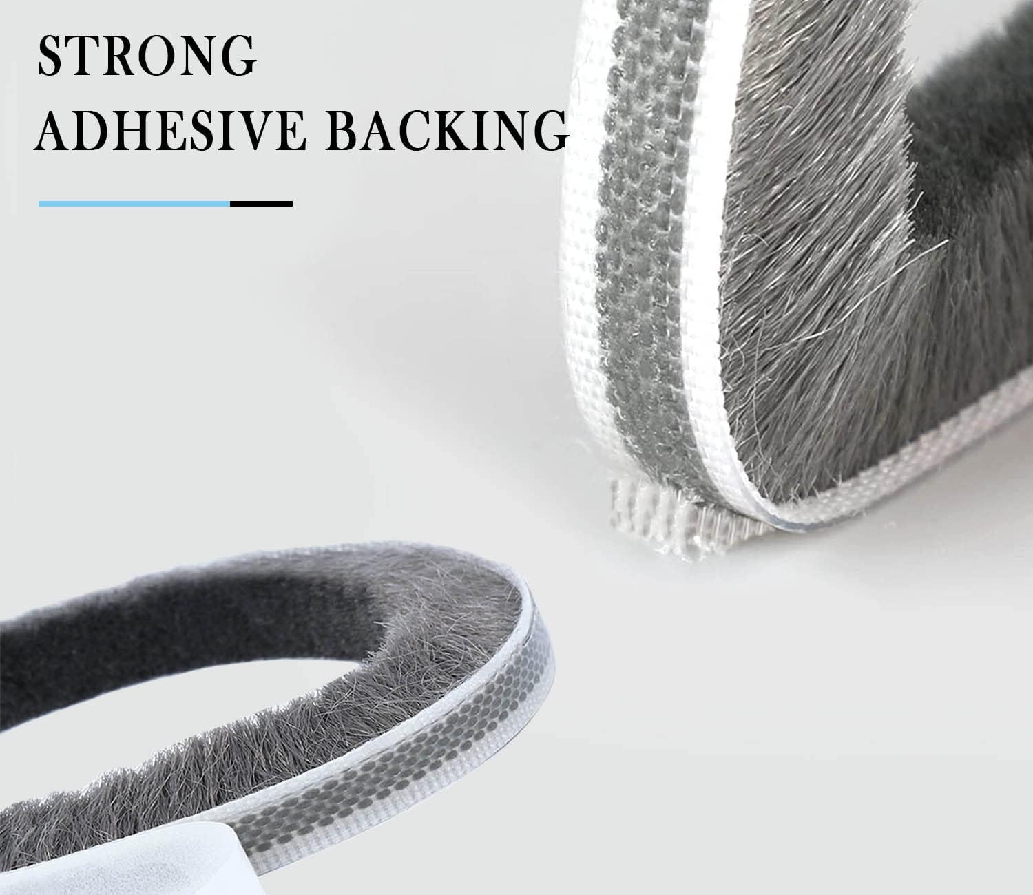 Detalle de Selbstklebende Bürstendichtung 5 m L x 9 mm B x 23 mm D – Grau Fleece