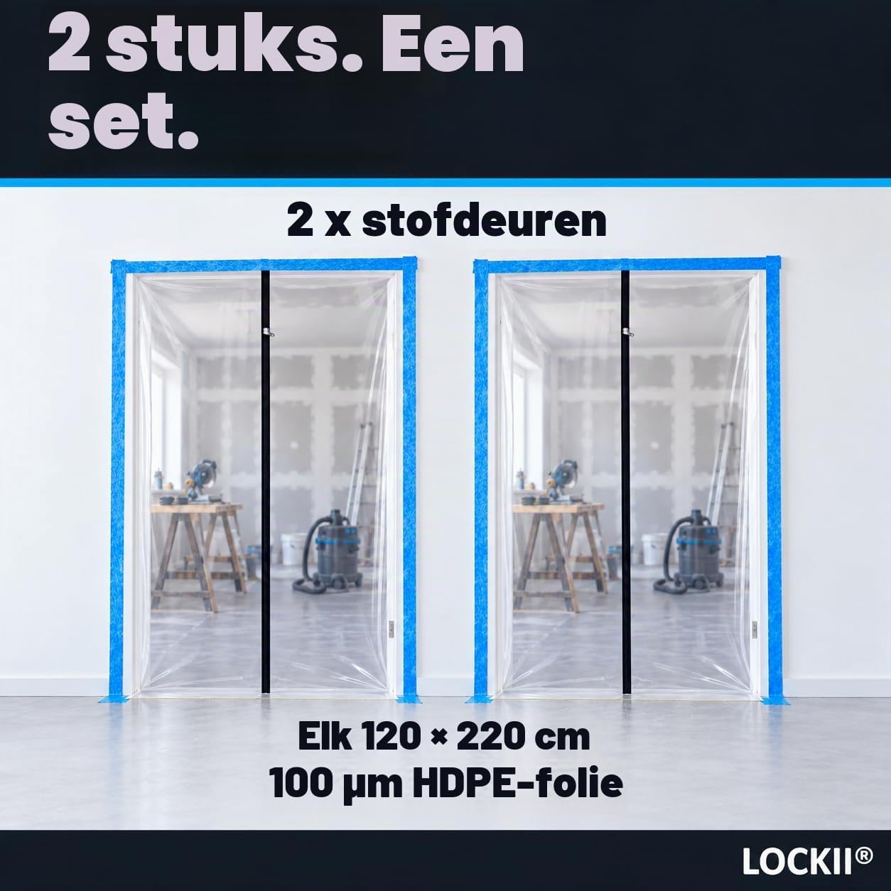 Thumbnail 6 de LOCKII Staubschutztür_I_2 STK stofwerende deuren met rits, 1,20 x 2,20 m