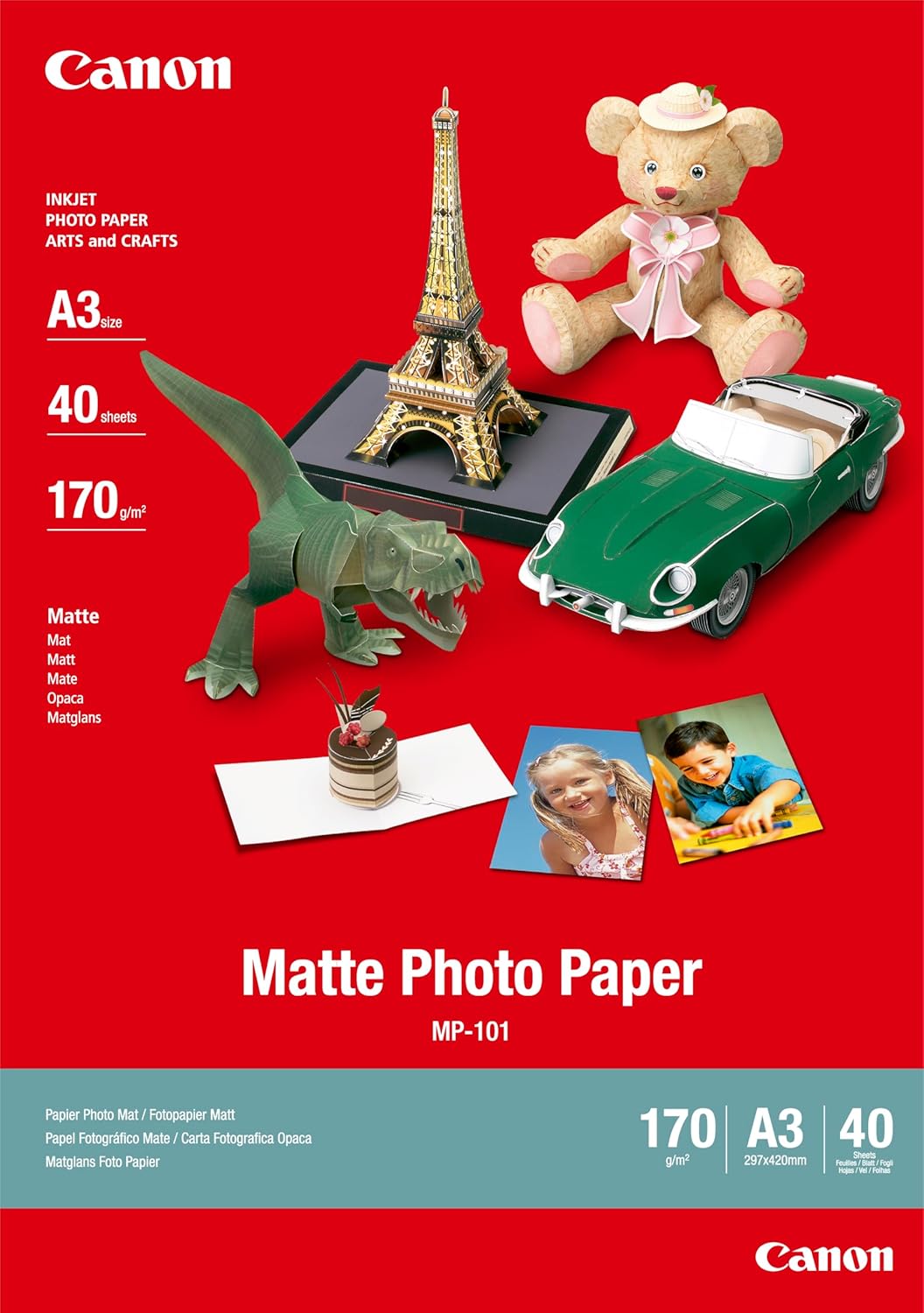 Thumbnail 1 de Canon MP-101 Papier Photo Mat A4 (50 feuilles) – papier photo mat de haute qualité pour impressions lumineuses