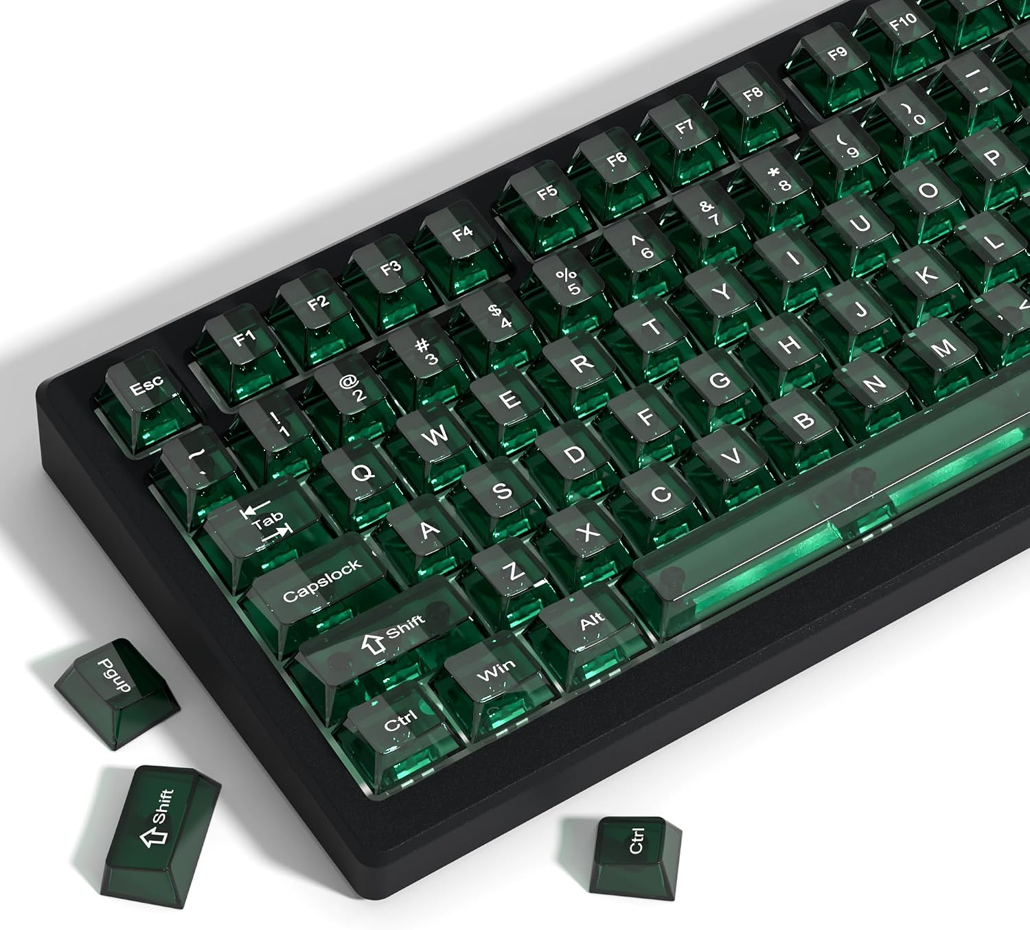 Detalle de dagaladoo 115-Key Transparent Green Keycaps, Cherry Profile for MX Switches