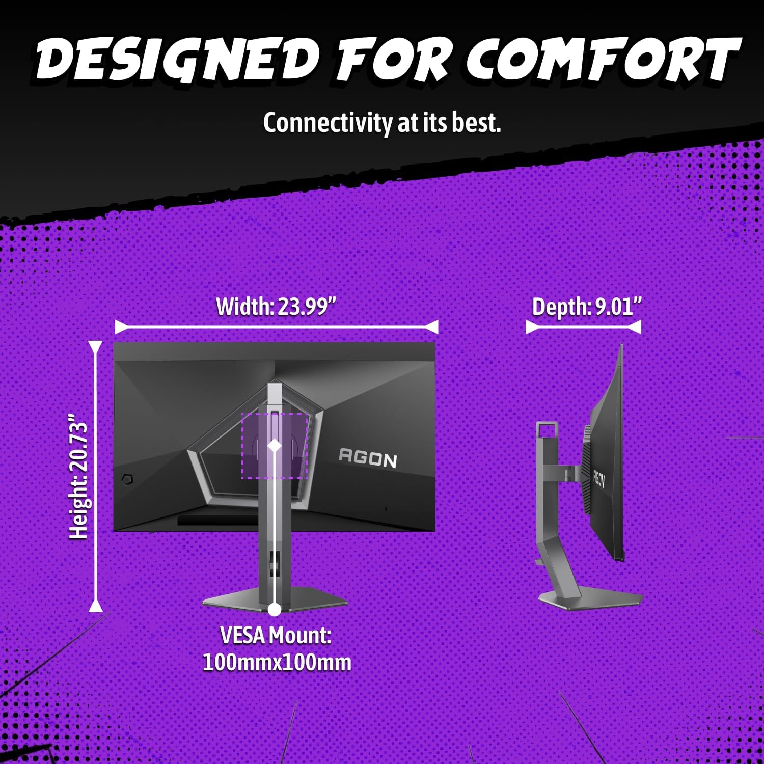 Thumbnail 6 de AOC AGON PRO 27" QD-OLED Gaming Monitor (AG276QZD2) — QHD 240Hz HDR400