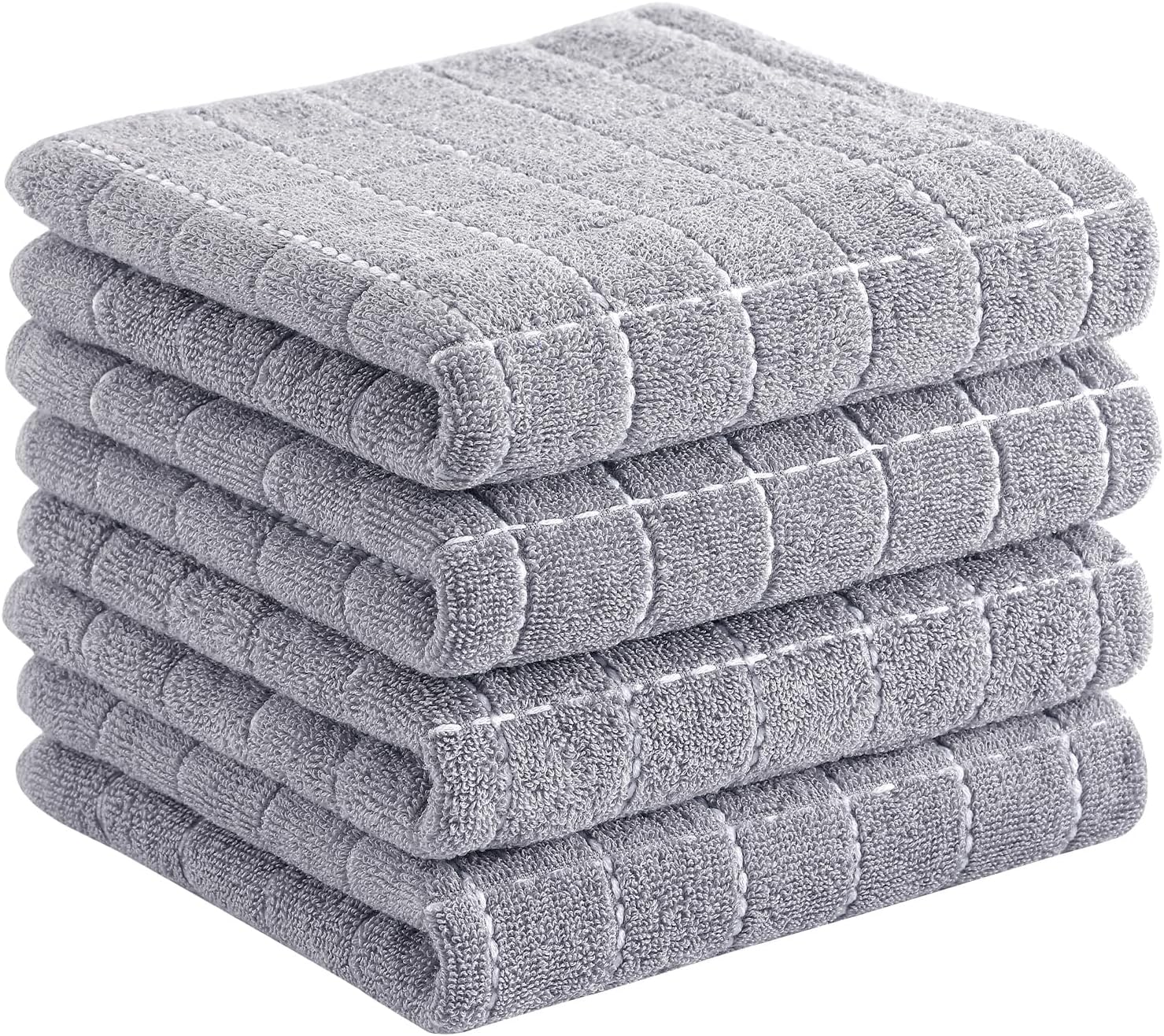 Detalle de Homaxy 13 x 28 Cotton Terry Kitchen Towels, 4-Pack 🧻