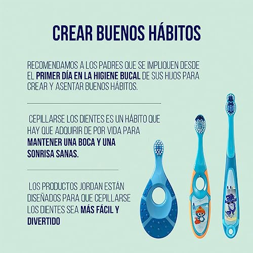 Thumbnail 5 de Jordan Step 1: Cepillo de dientes para bebé 0–2 años (pack 4, azul/verde)