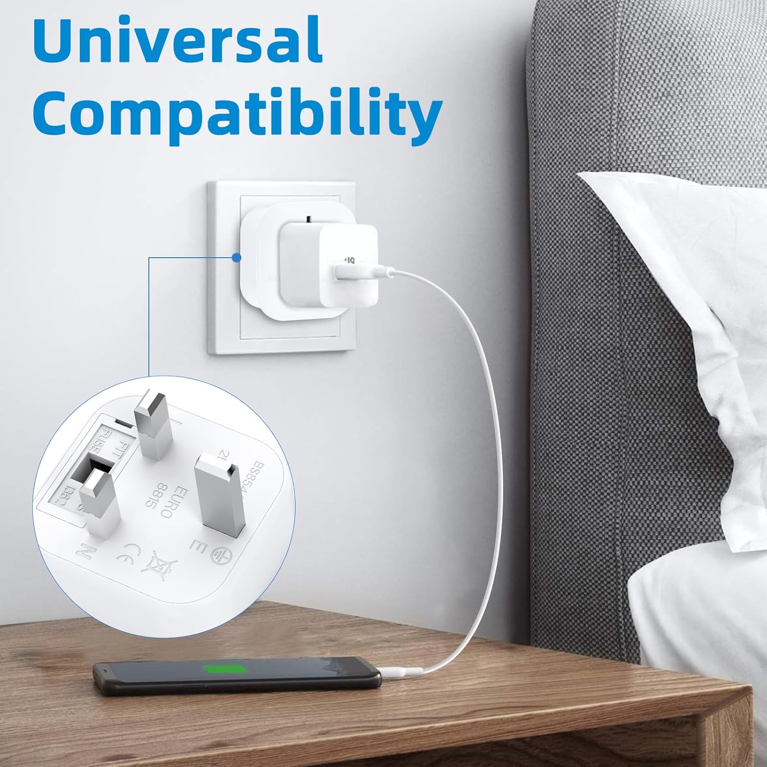 Thumbnail 2 de US to UK Plug Adapter 13A 2-Pack