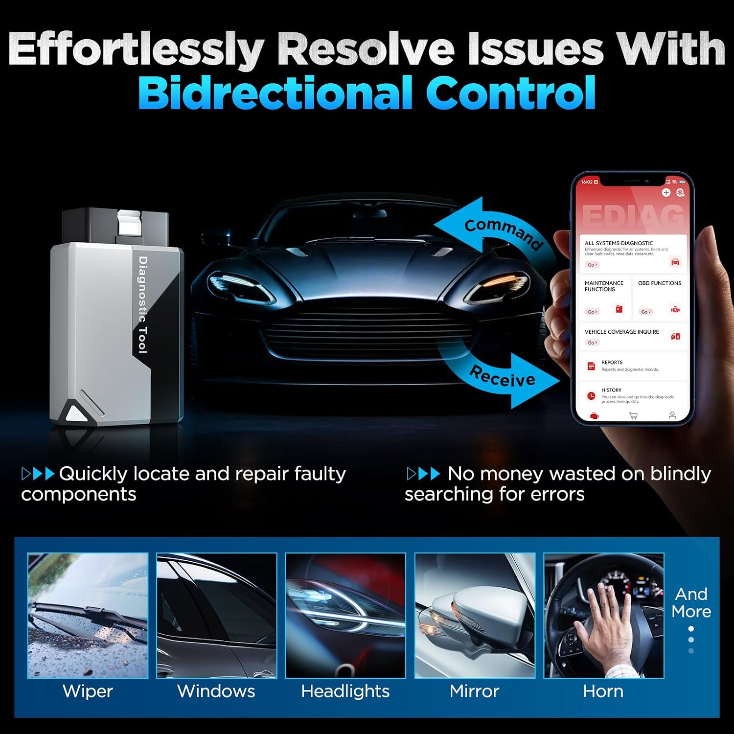 Detalle de KINGBOLEN EDIAG Elite OBD2 scanner with 15 resets