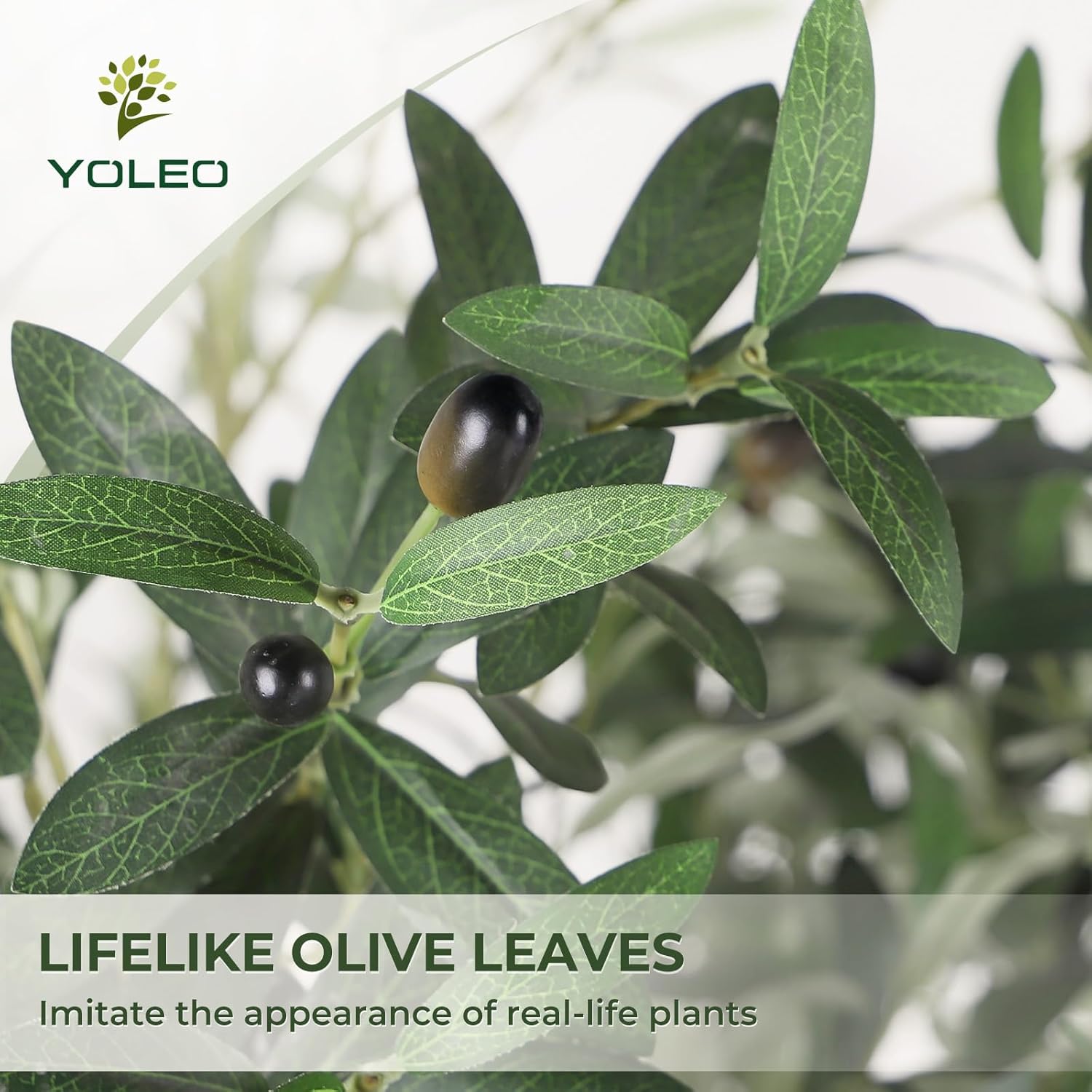 Detalle de YOLEO 4FT Artificial Olive Tree, 120cm