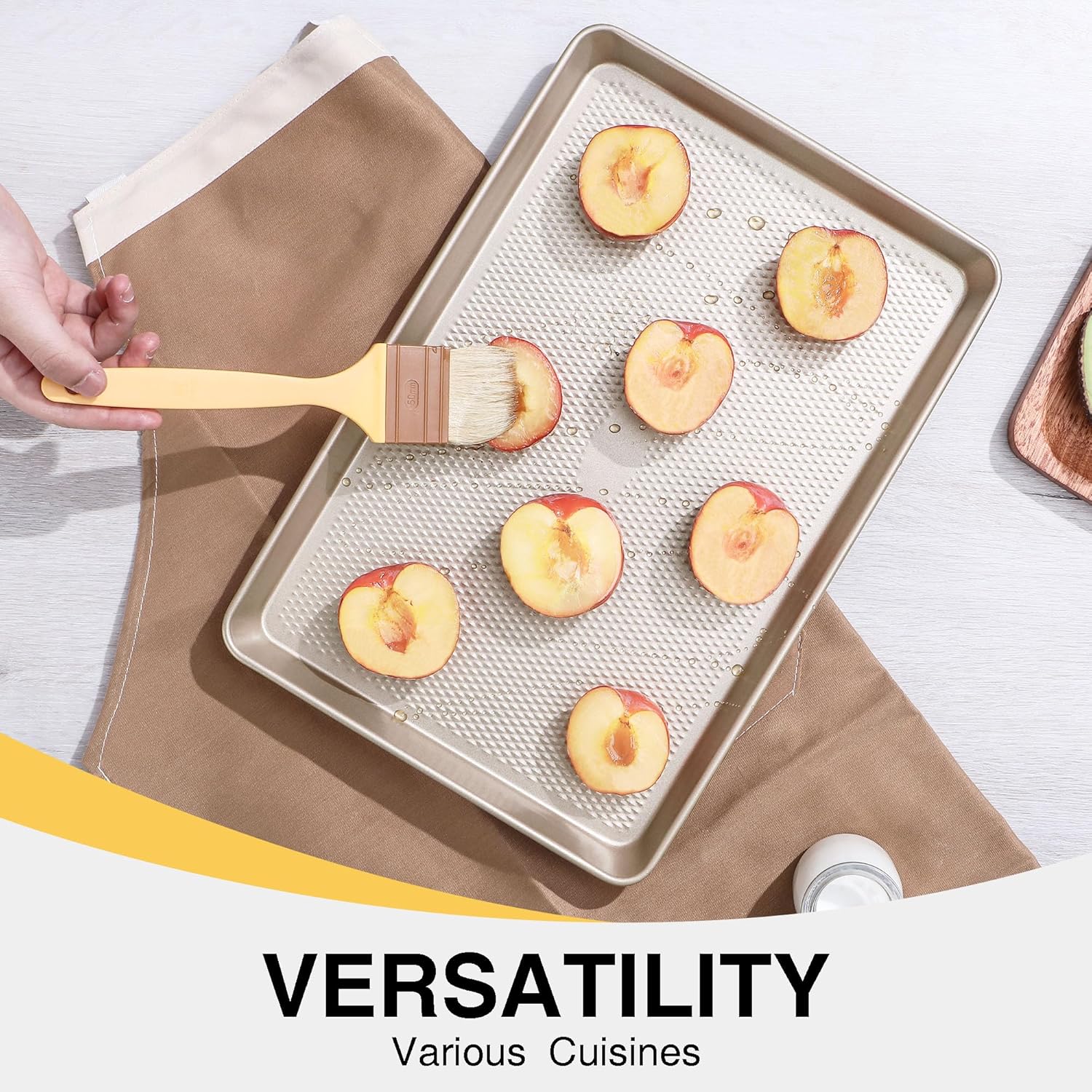 Thumbnail 6 de HONGBAKE 2-Pack Half Sheet Baking Pans – Diamond Textured, 57% Thicker Carbon Steel Nonstick Sheets (17.5" x 12")