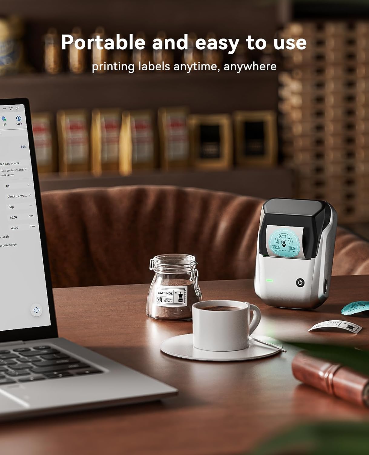 Thumbnail 1 de NIIMBOT B1 Label Maker, 2-Inch Thermal Printer with Bluetooth and 3 Label Rolls