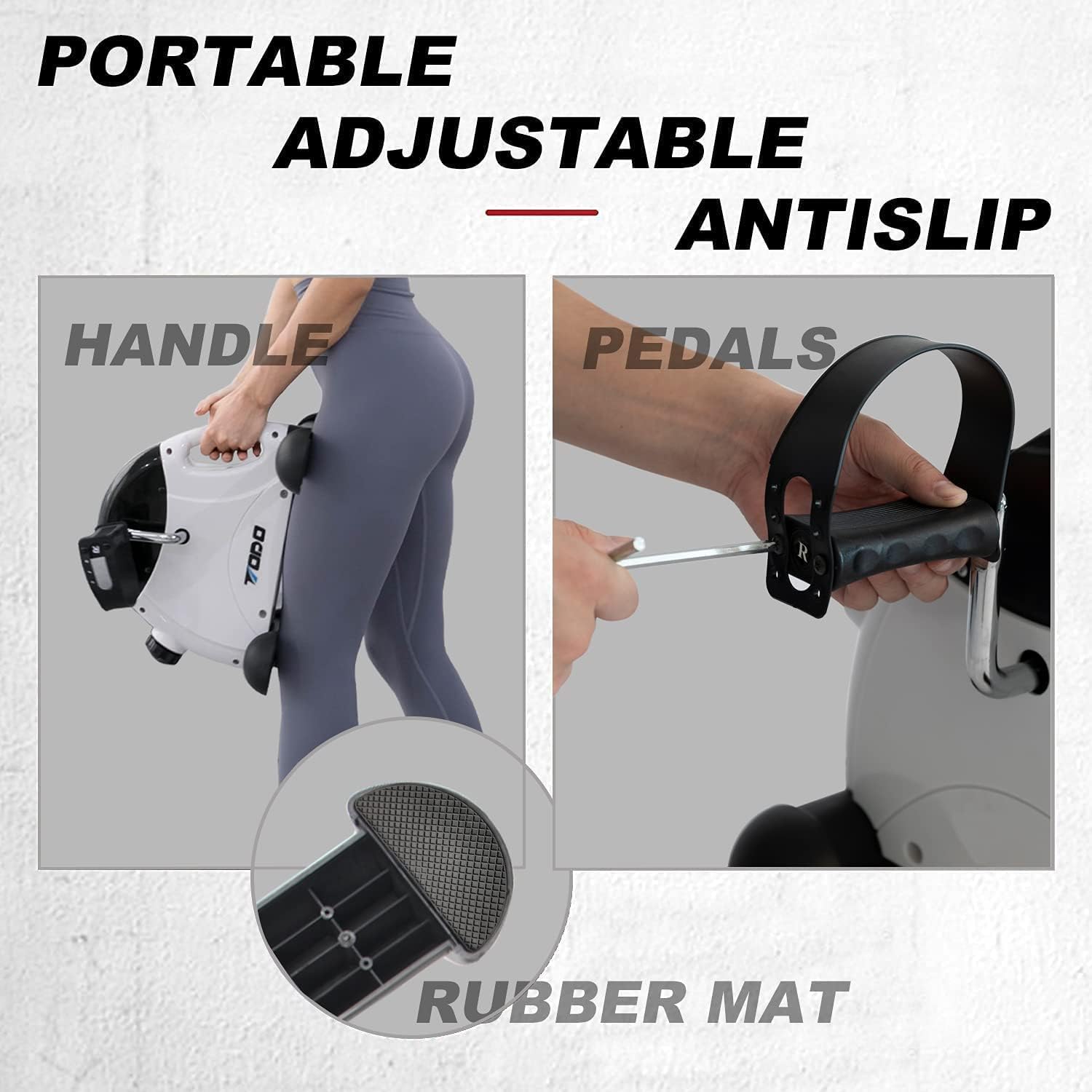 Detalle de TODO Mini Exercise Bike with LCD Monitor and Adjustable Resistance for Arms and Legs