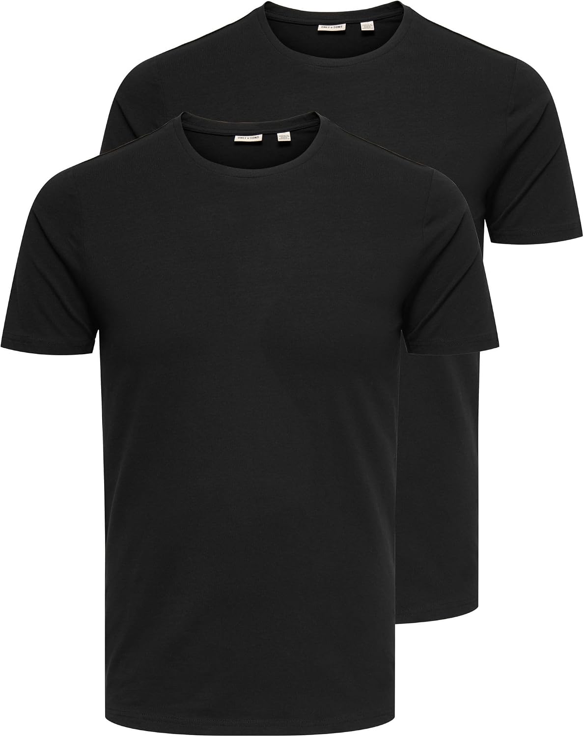 Detalle de Only & Sons ONSBASIC 2-Pack T-Shirt – Slim Fit, 95% Baumwolle, 5% Elasthan