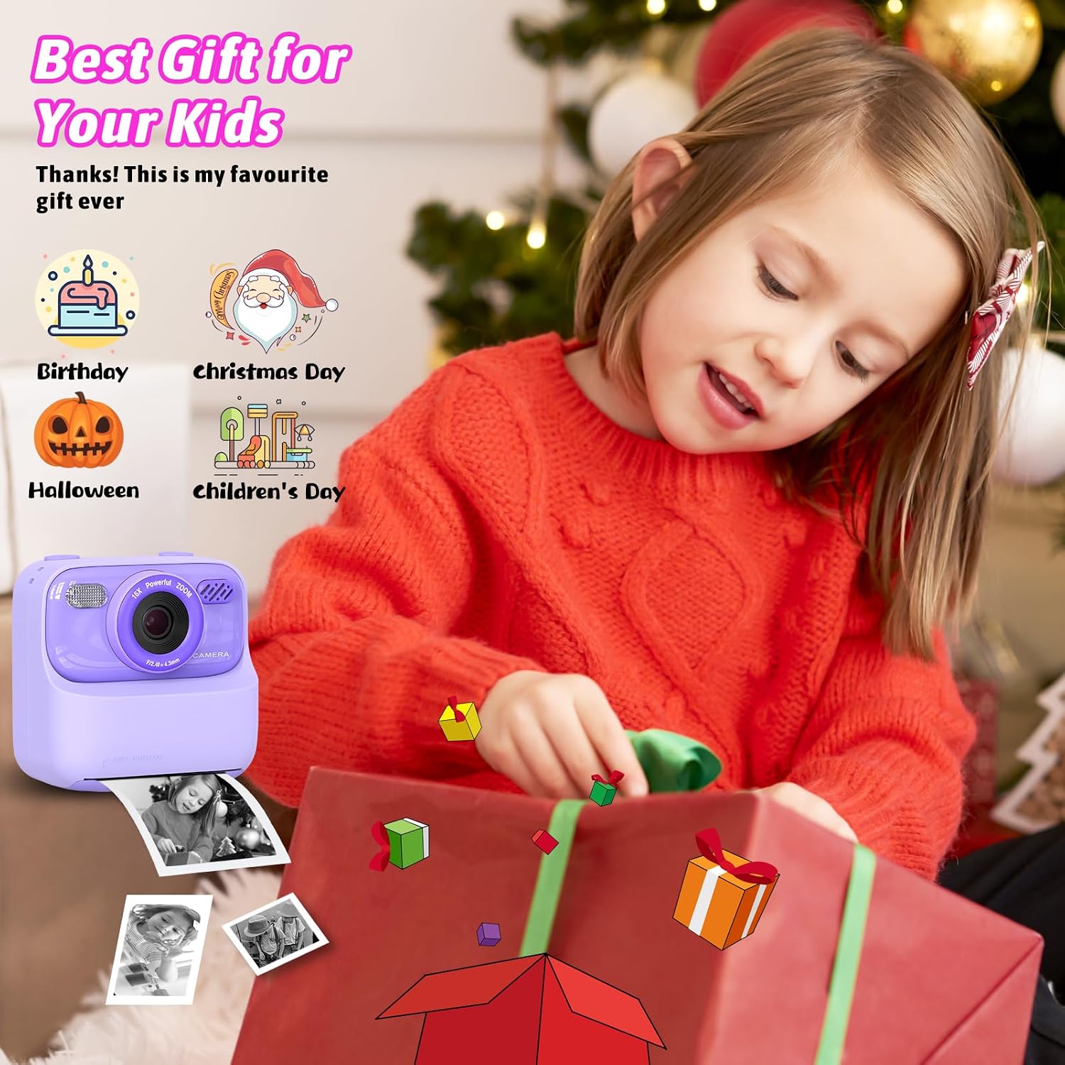 Thumbnail 5 de Cimizi P79 Kids Instant Print Camera, Dual-Lens 1080p Video, 2.4-Inch LCD