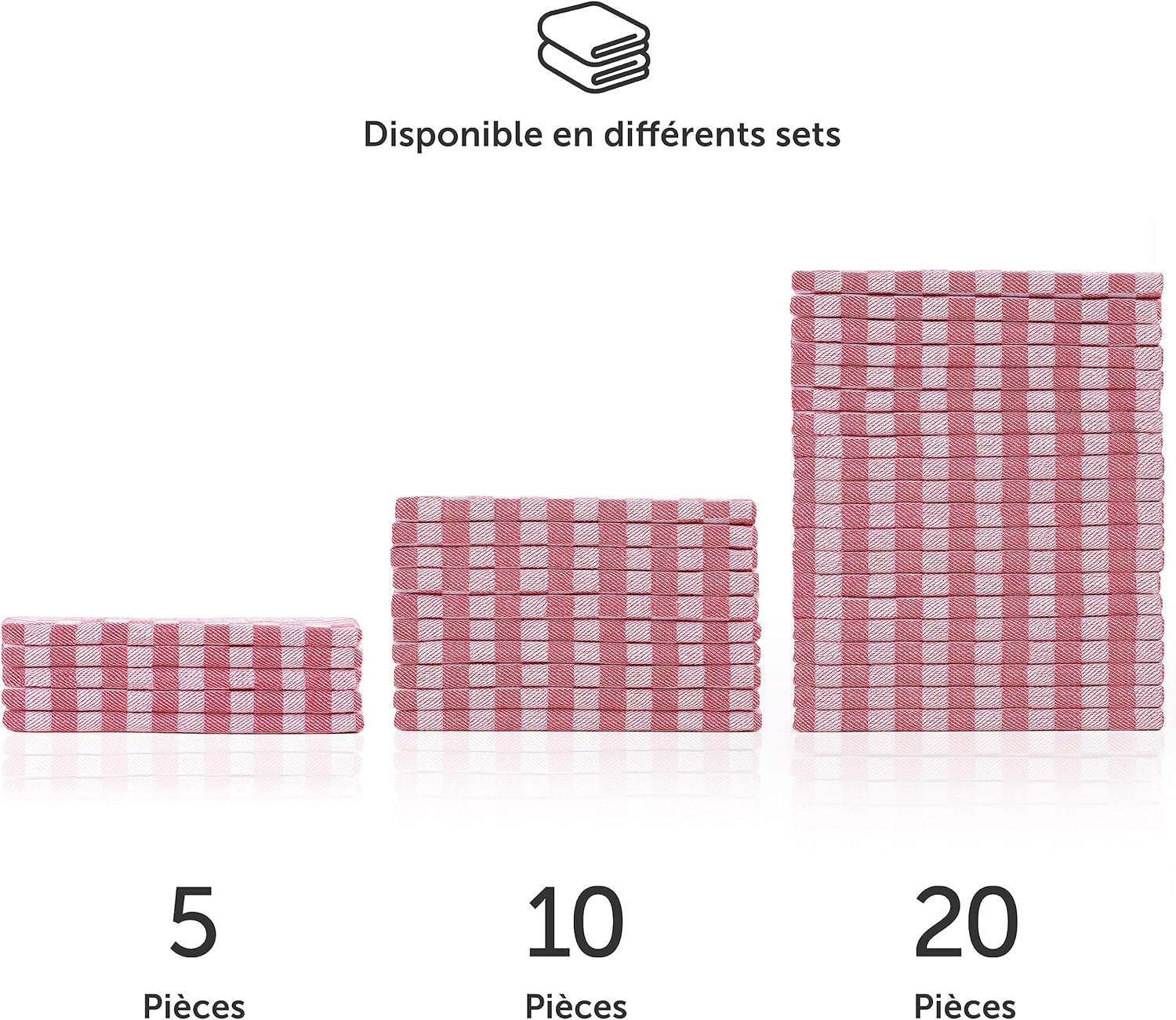 Thumbnail 4 de Blumtal torchon Cuisine – lot de 10 torchons 50 x 70 cm, rouge, coton certifié Oeko-Tex