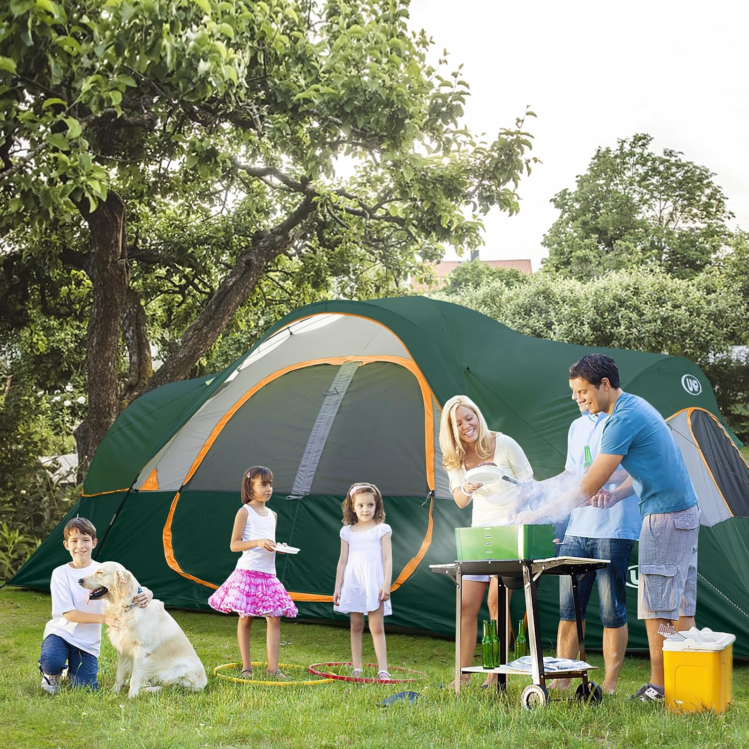 Thumbnail 6 de UNP Camping Tent 10-Person Family Tent — Easy Up, 2 Rooms, Waterproof 18ft x 9ft x 78in