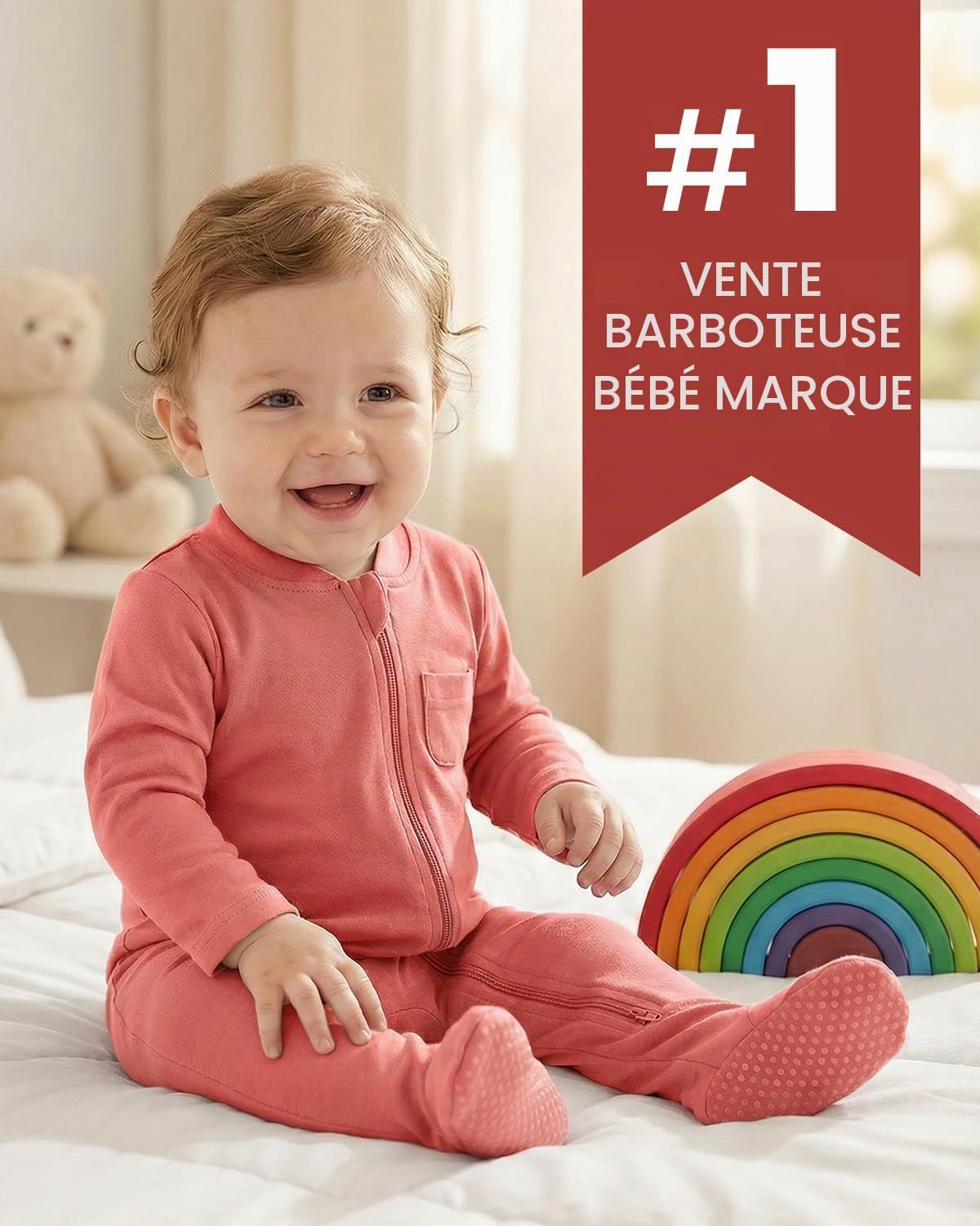 Thumbnail 2 de JiAmy babypyjama, 2 stuks in 100% katoen met lange mouwen en voetjes