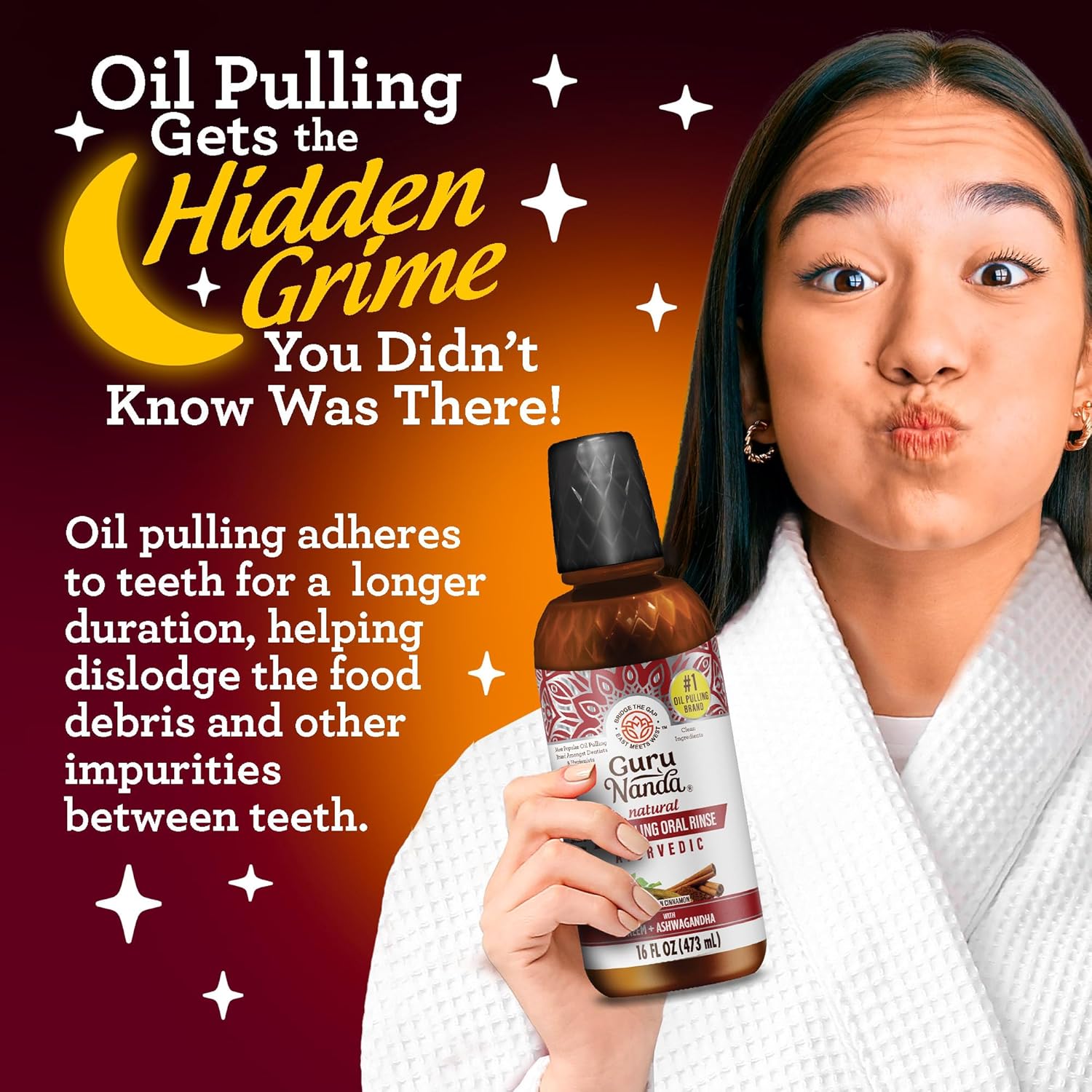 Detalle 2 de GuruNanda Cinnamon Oil Pulling 16 oz 🦷