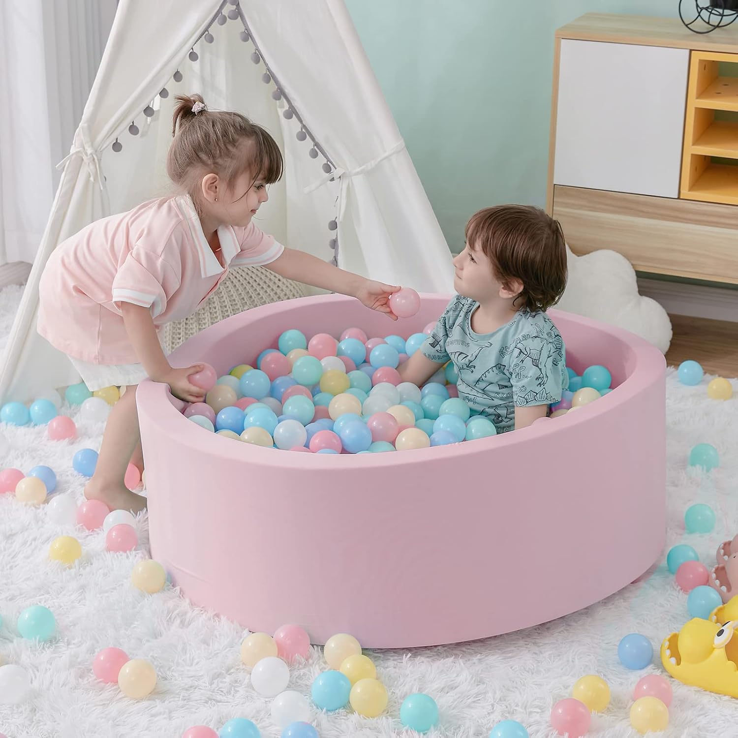 Thumbnail 5 de SHJADE Baby Ball Pit 35.4" Soft Foam Playpen