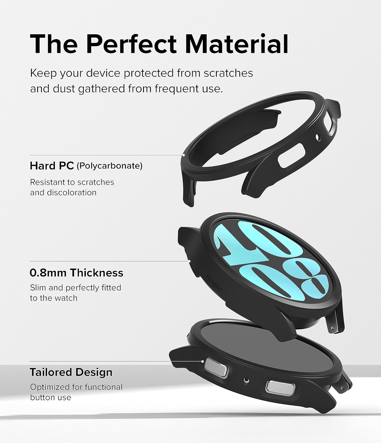 Thumbnail 5 de Ringke Slim 40mm Case for Samsung Galaxy Watch 6 (2 Pack) – Clear & Matte Black