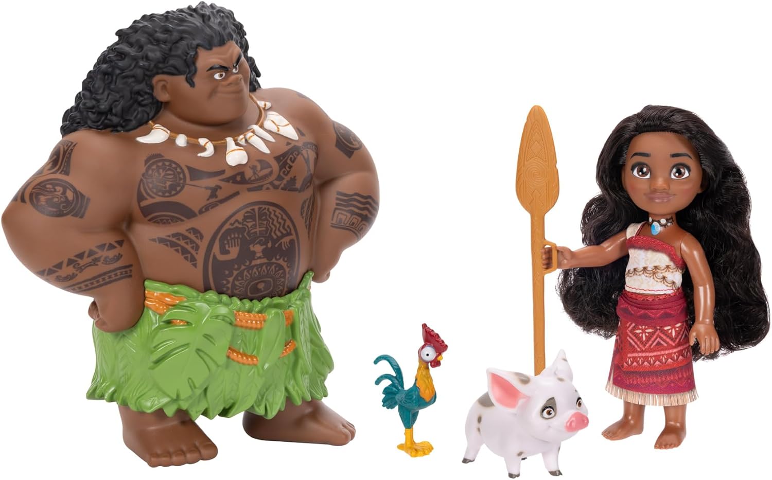 Detalle de Disney Moana & Maui Voyager Petite Dolls Gift Set – 6" tall, includes Moana, Maui, Pua & Heihei