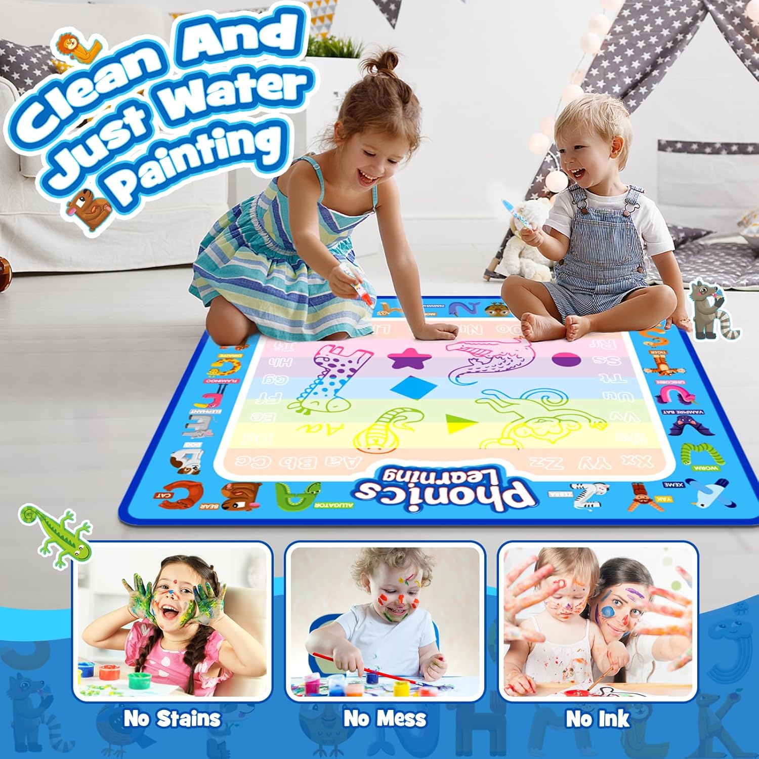 Thumbnail 1 de Grriopi Water Doodle Mat 80×60 cm for Toddlers 🎲