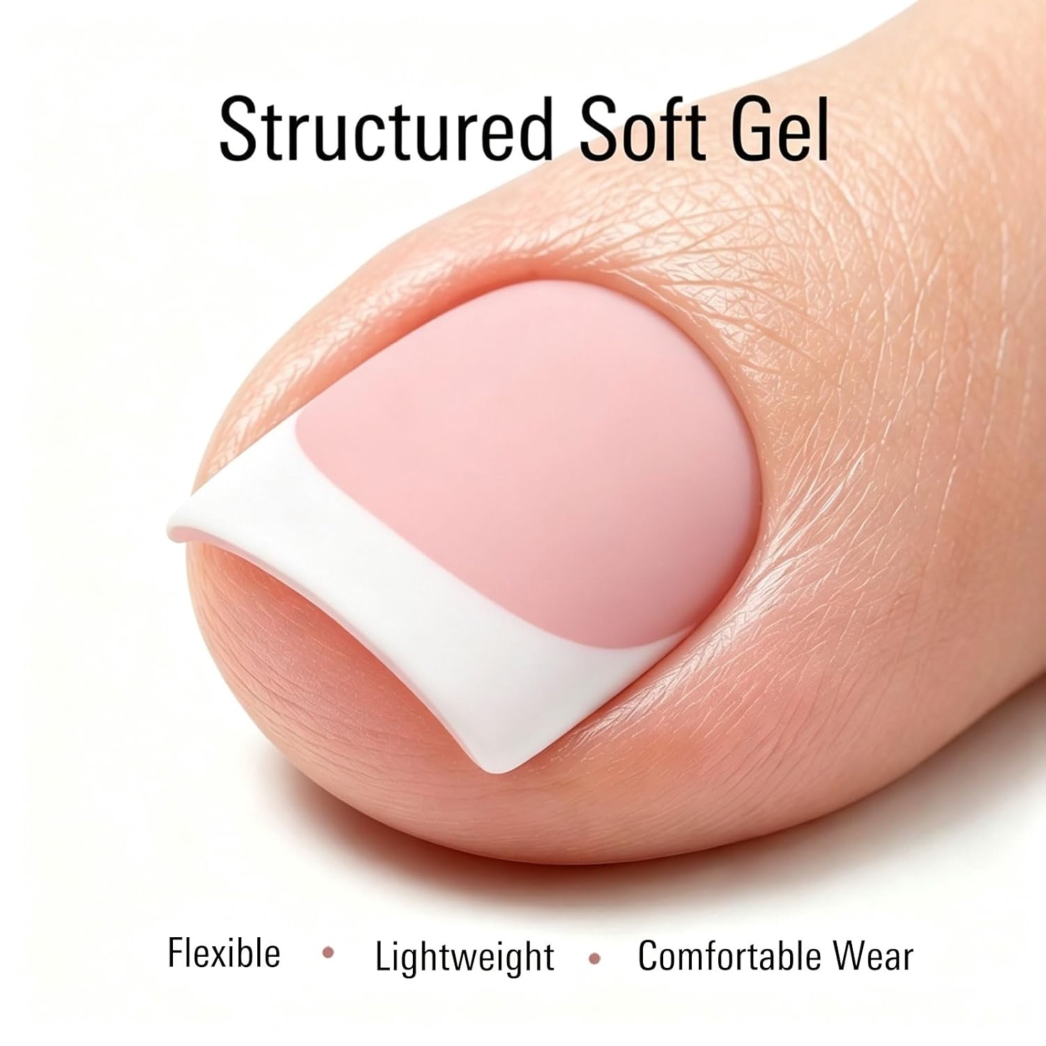 Detalle de YeeLam French Tip Press-On Toenails, 120 Pieces