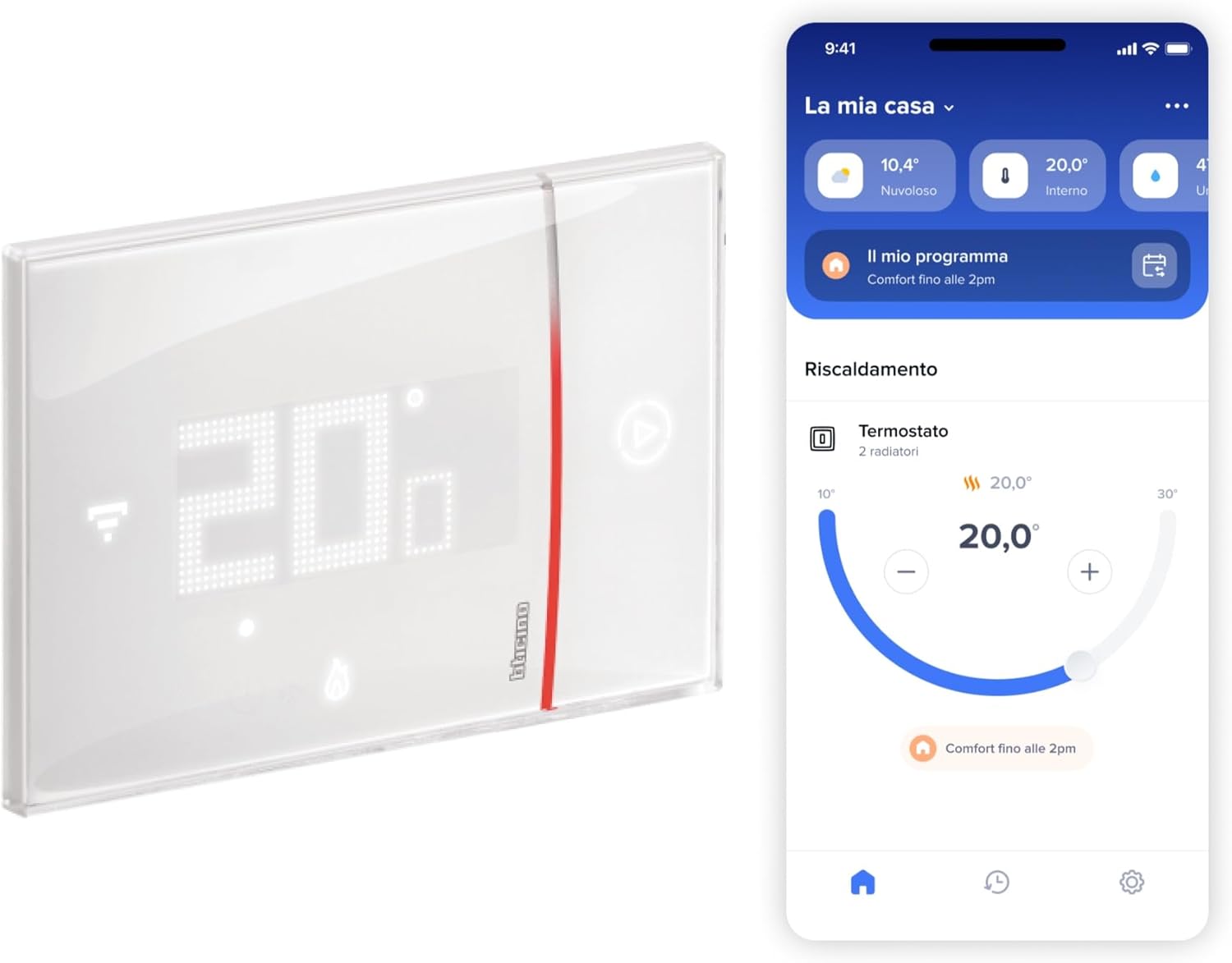 Detalle de BTICINO SXW8002 Smarther2: Termostato WiFi per casa smart con controllo vocale e risparmio energetico
