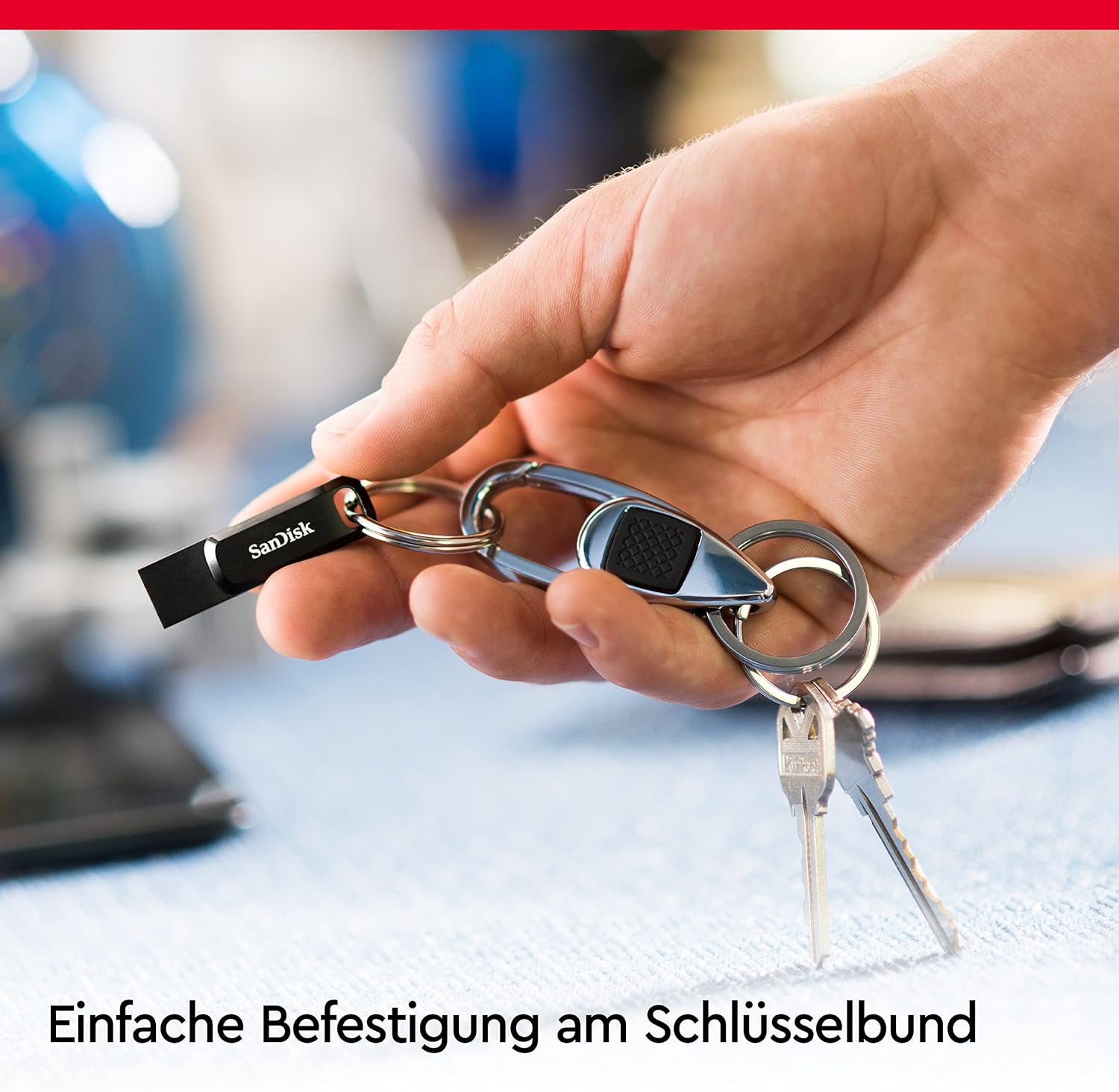 Detalle 2 de SANDISK Ultra Dual Drive Go 128 GB – USB‑C & USB‑A Speicher für Android, 400 MB/s, als Schlüsselanhänger nutzbar