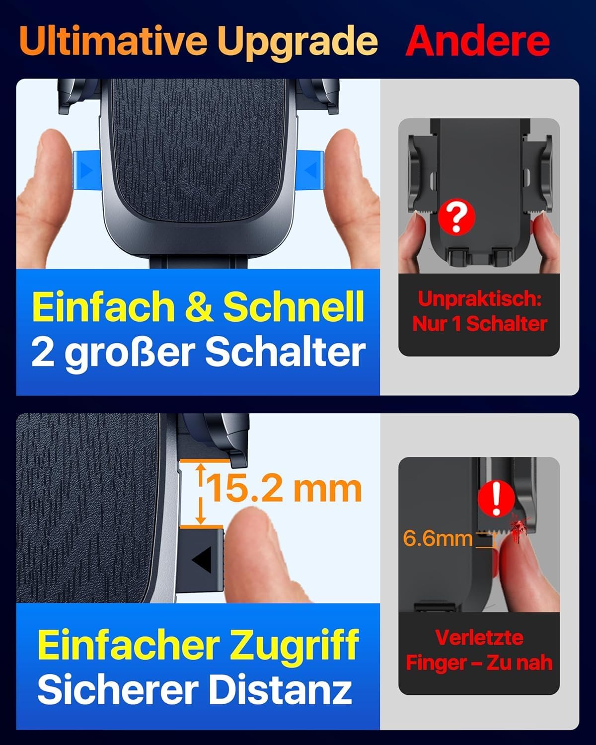Thumbnail 6 de 2026 Exclusive Wackelfrei Auto-Handyhalterung YRU – Stabilität ohne Wackeln