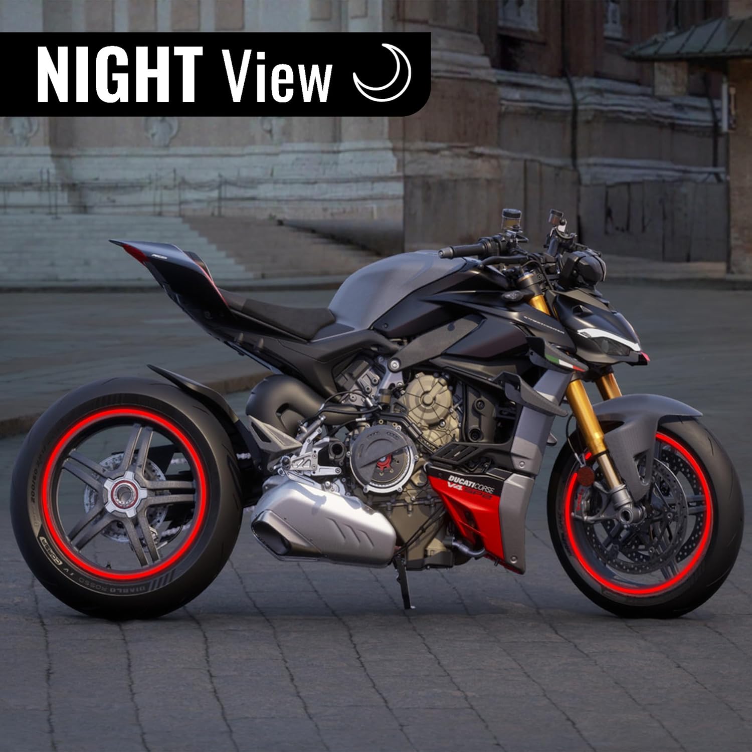 Thumbnail 6 de 4R Quattroerre.it 10272 Strisce Rifrangenti per Cerchi Moto, Rosso 9 mm x 6 mt
