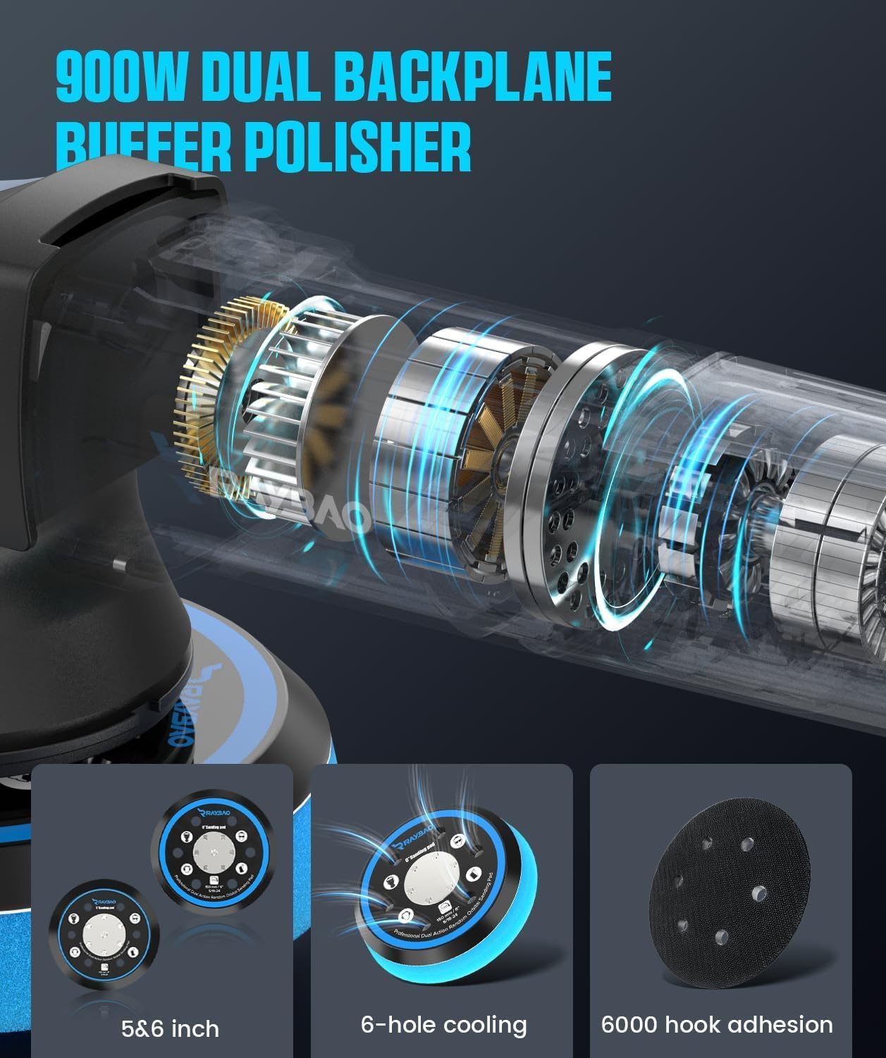 Detalle de RAYBAO Dual Action Car Polisher 900W